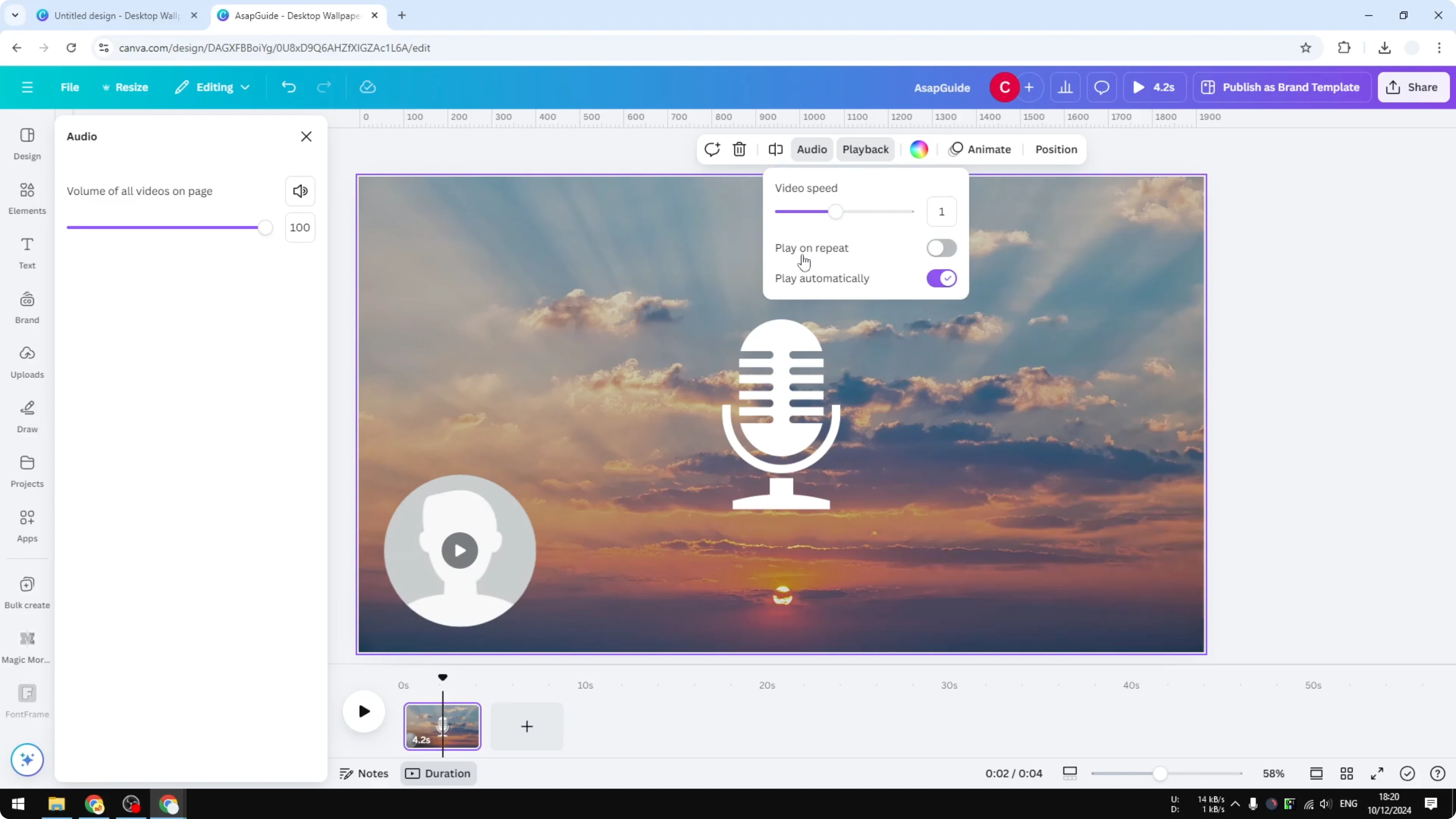 Screenshot from How to Easily Record Voice Over in Canva at 194s