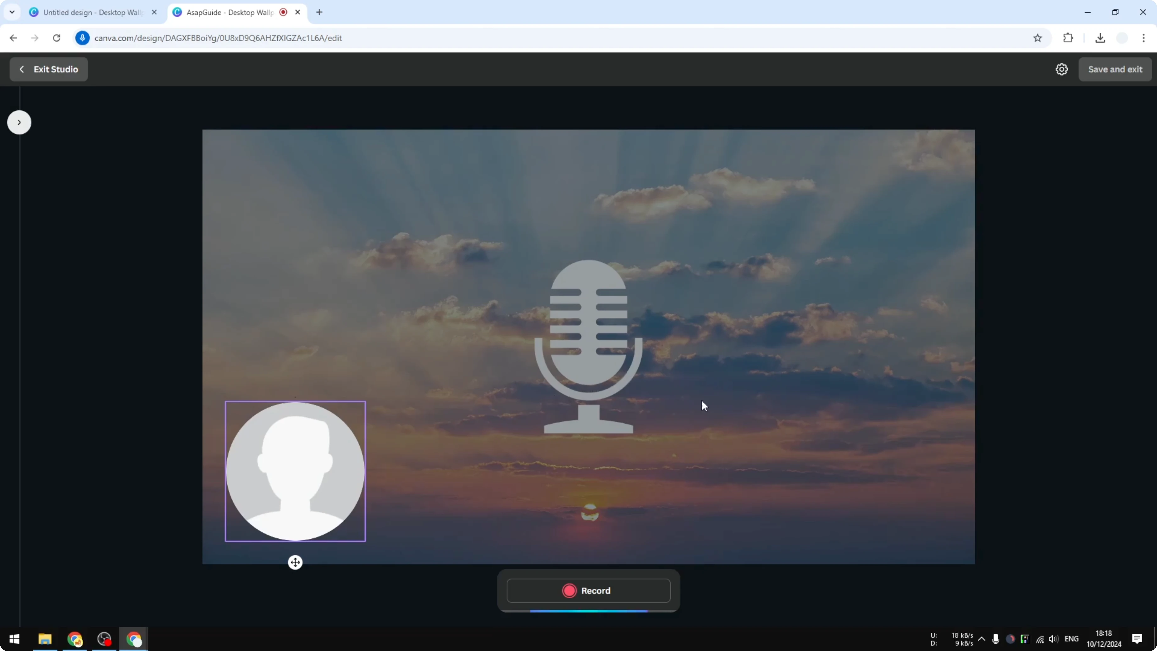 Screenshot from How to Easily Record Voice Over in Canva at 76s