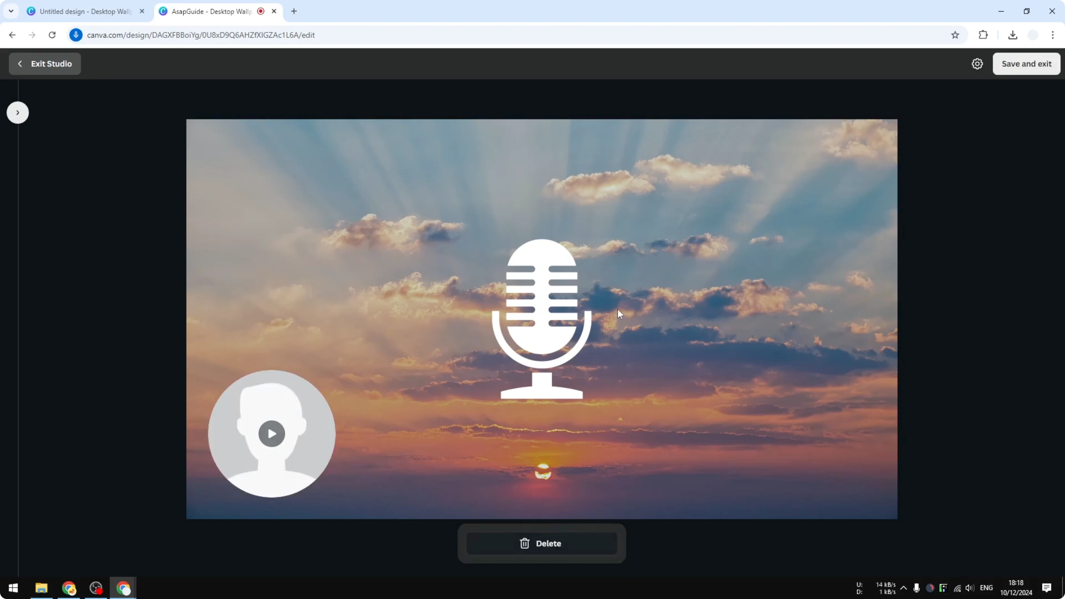 Screenshot from How to Easily Record Voice Over in Canva at 99s