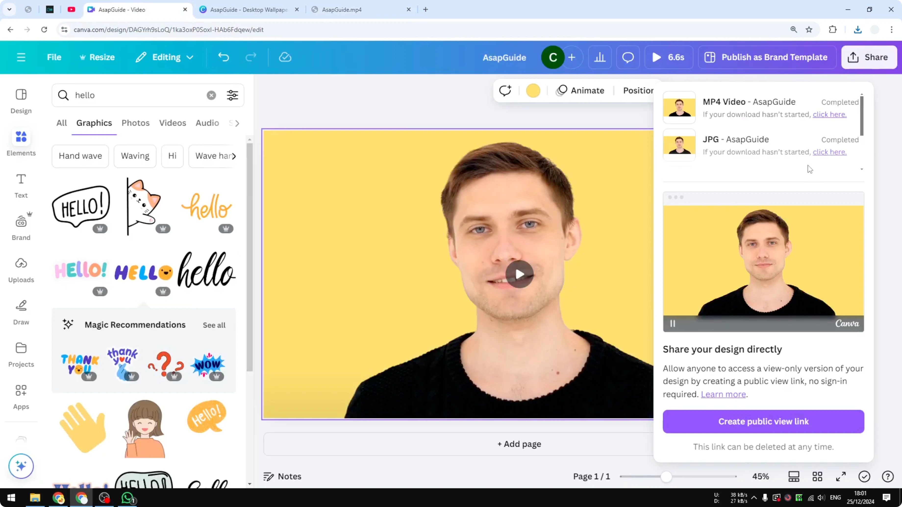 Screenshot from How to Export Canva Video with Transparent Background at 239s