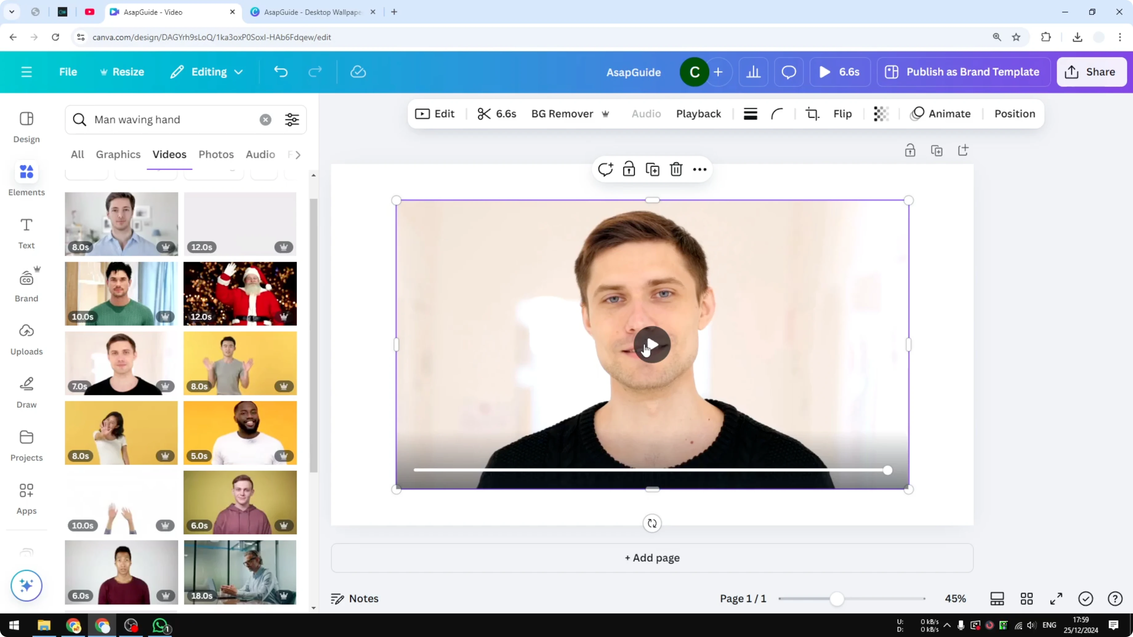 Screenshot from How to Export Canva Video with Transparent Background at 92s