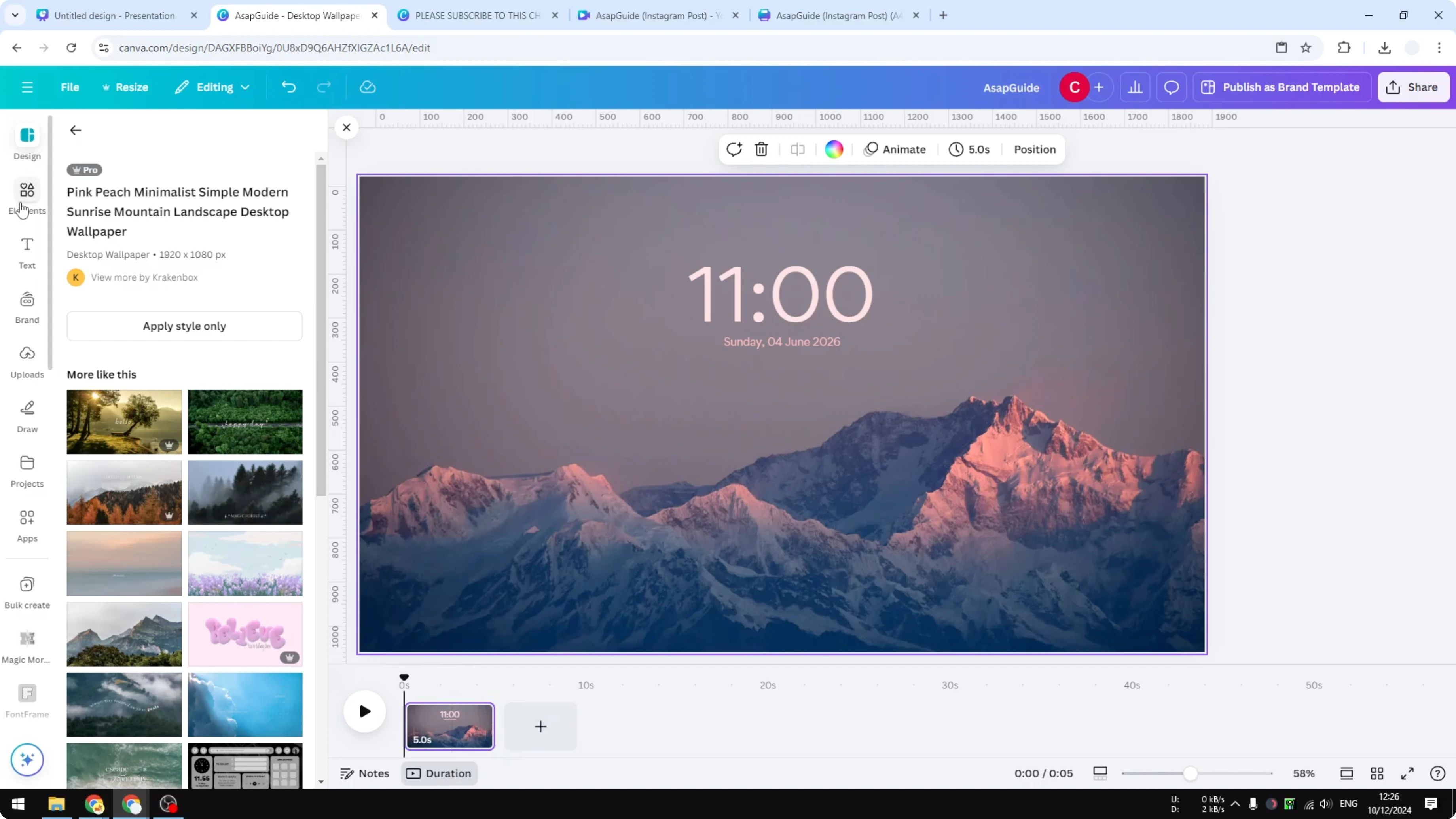 Screenshot from How to Fade Out Audio in Canva at 44s