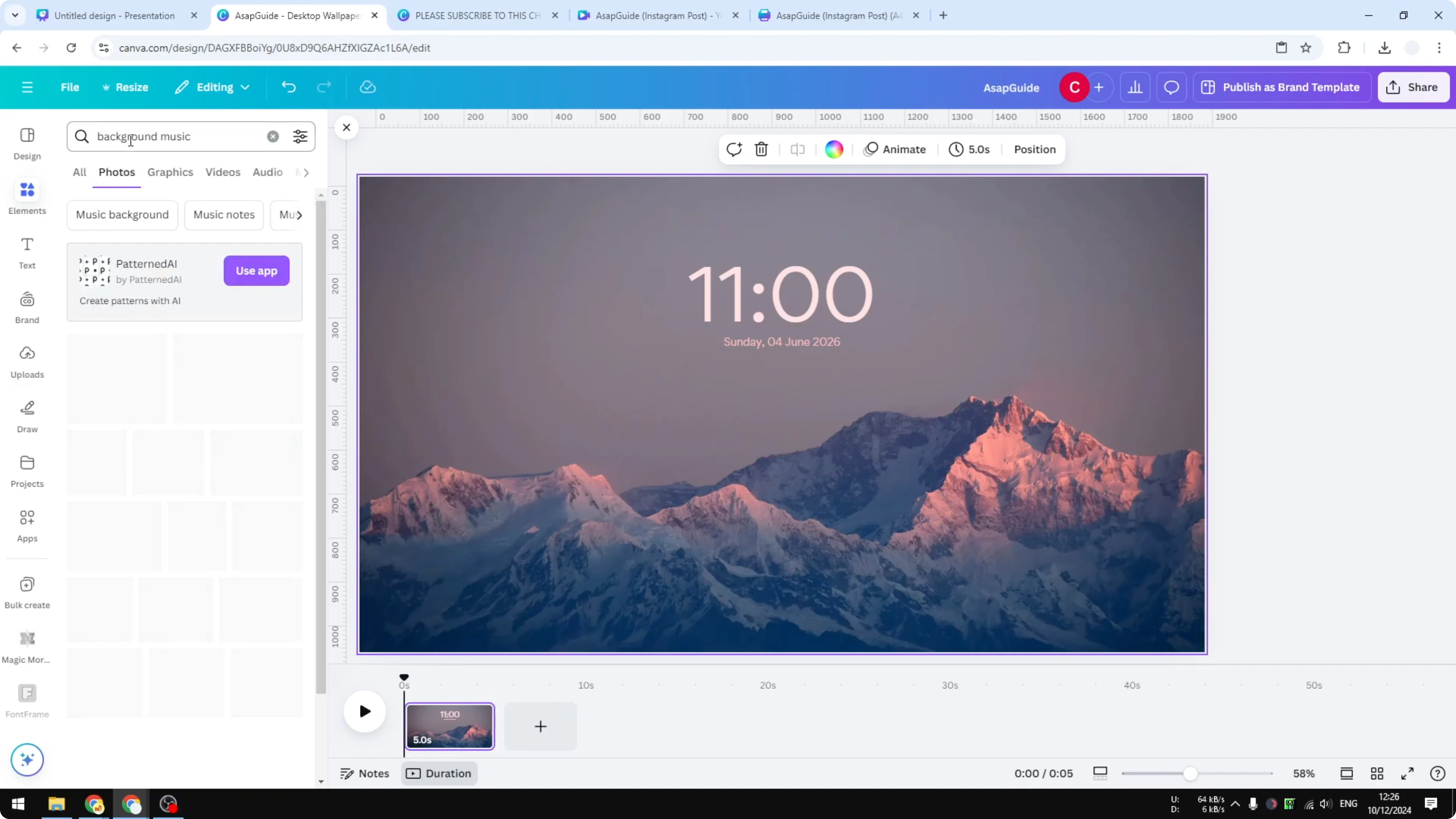 Screenshot from How to Fade Out Audio in Canva at 50s