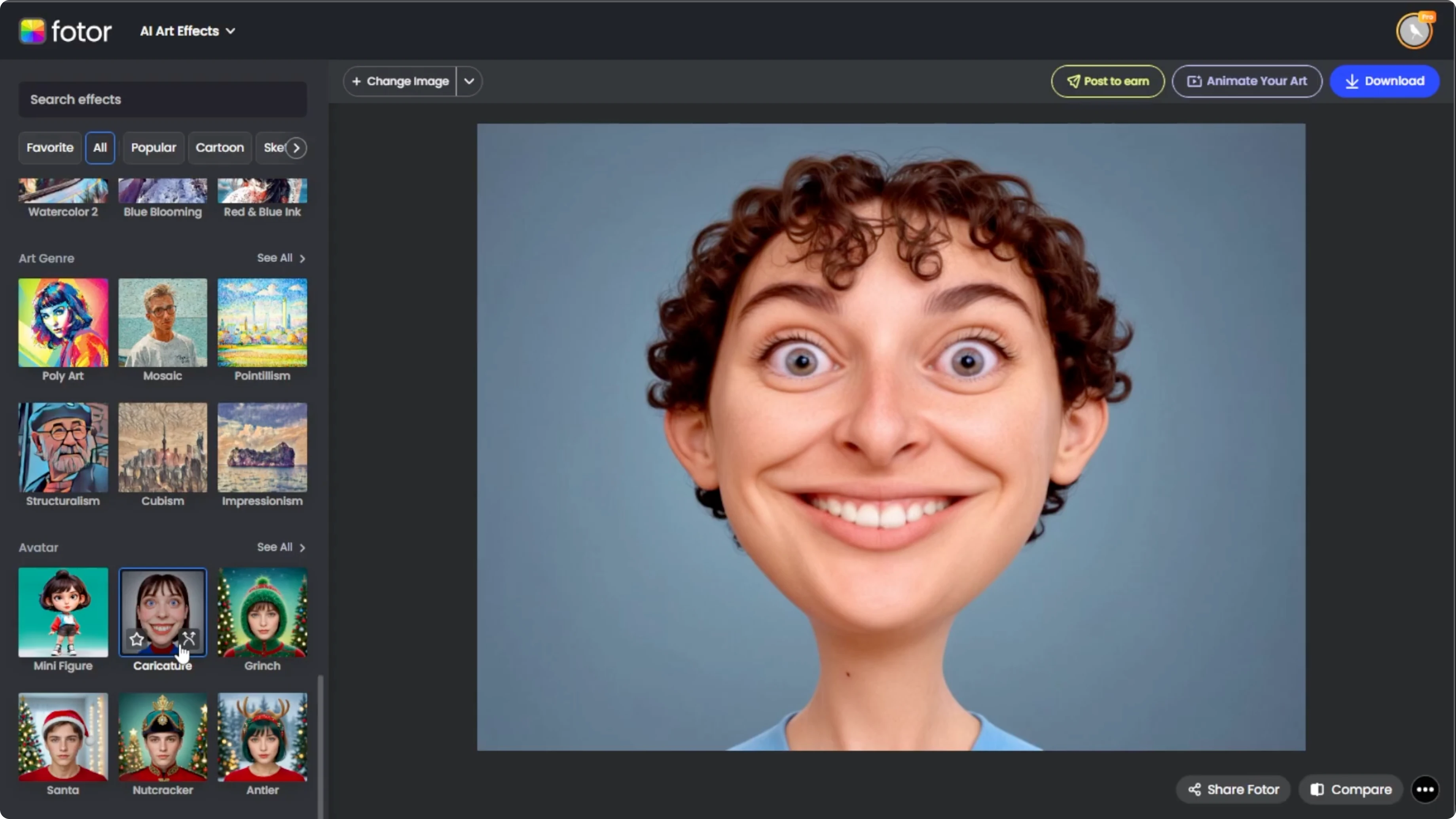 Screenshot from How to Turn Yourself into a Fun, Exaggerated Caricature with AI? at 99s