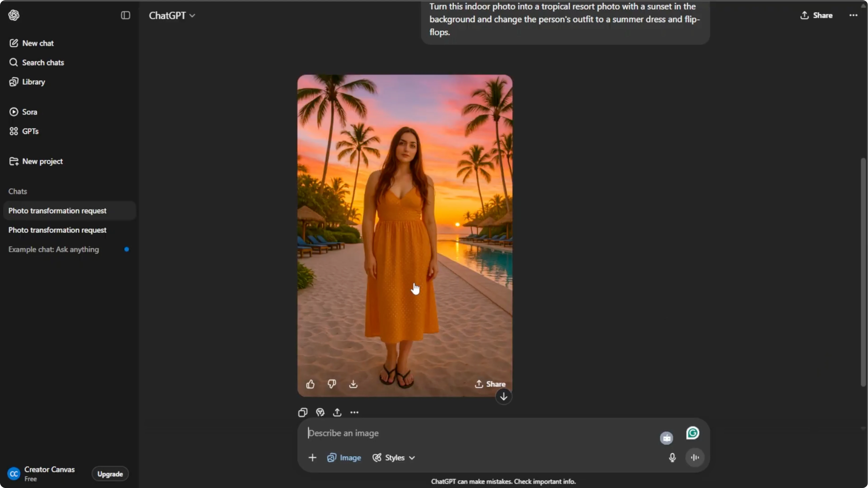 Screenshot from How to Generate Realistic Vacation Portraits with AI? at 93s
