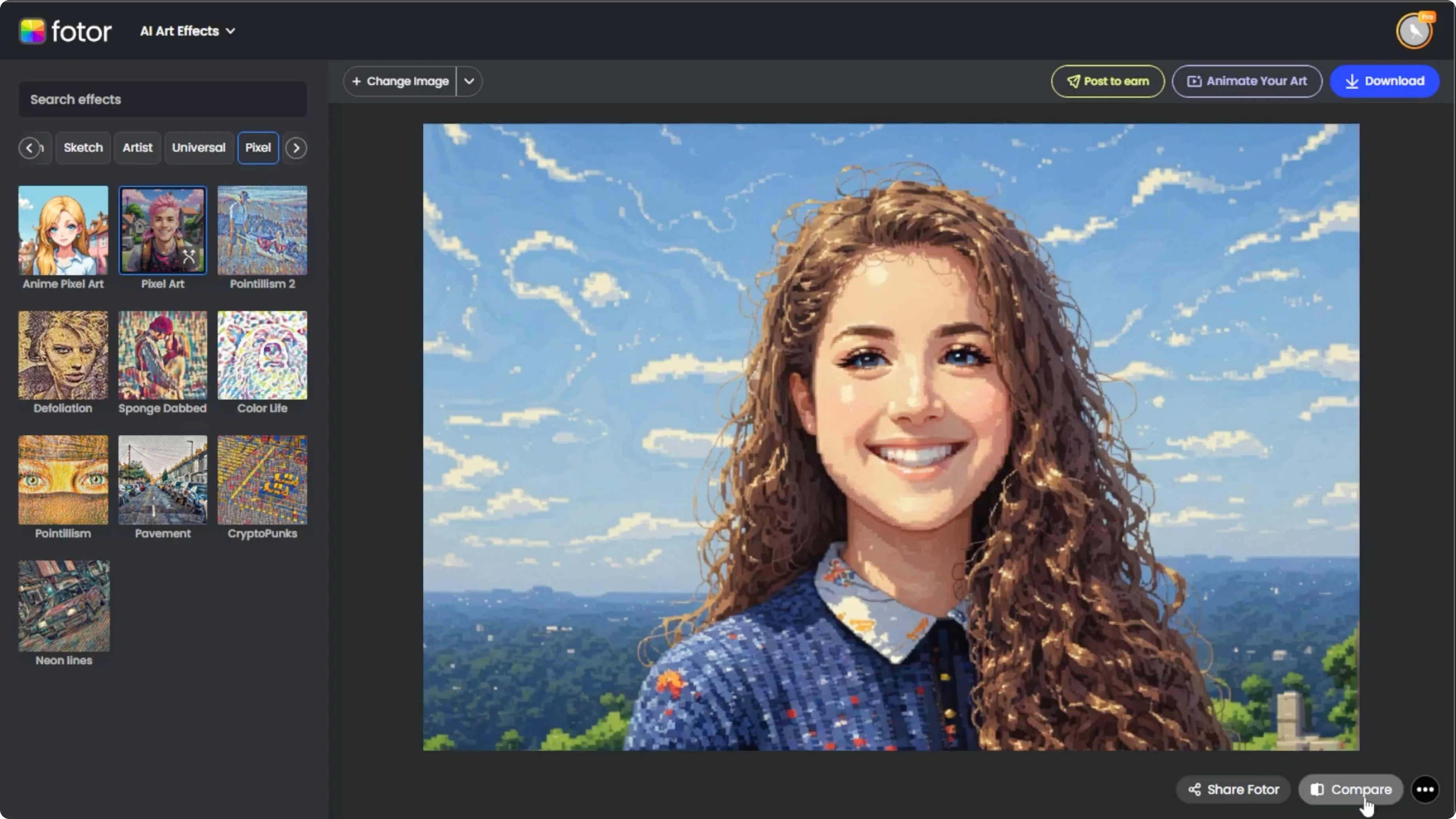 Screenshot from How to Visualize Yourself as a Pixelized Character with AI? at 85s