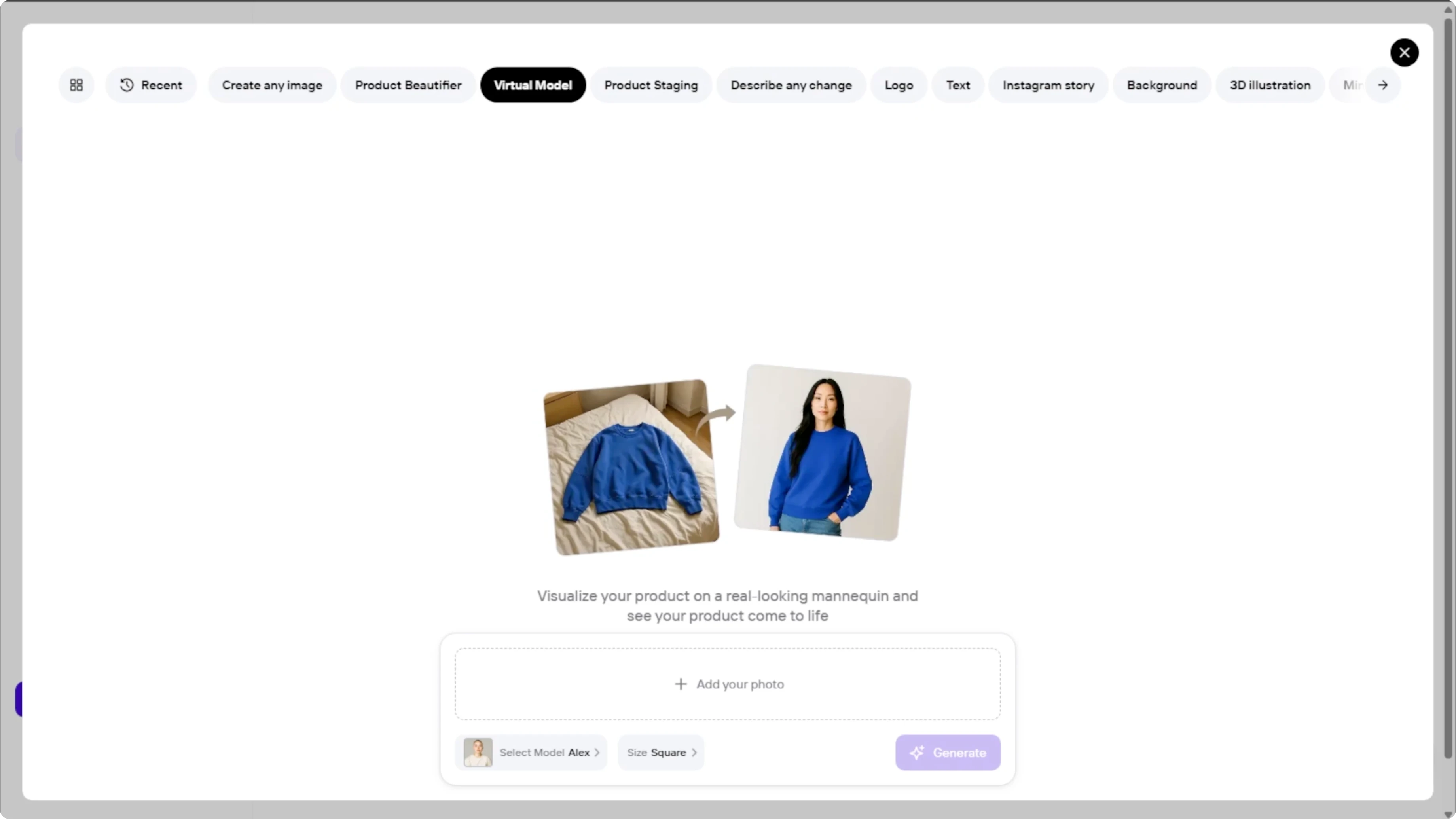 Screenshot from How to Showcase Outfits Digitally by Generating a Virtual Model with AI? at 45s