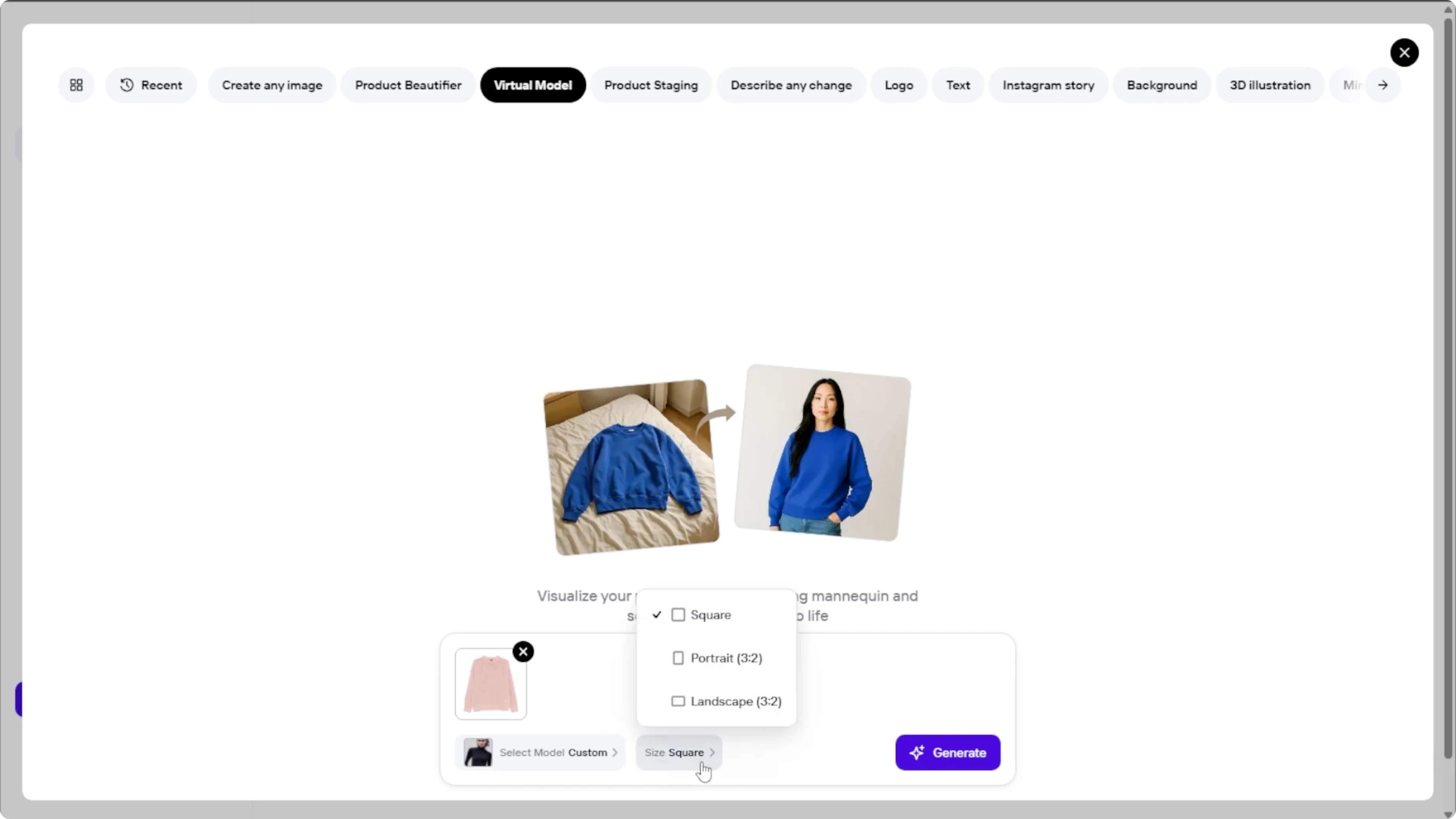 Screenshot from How to Showcase Outfits Digitally by Generating a Virtual Model with AI? at 89s