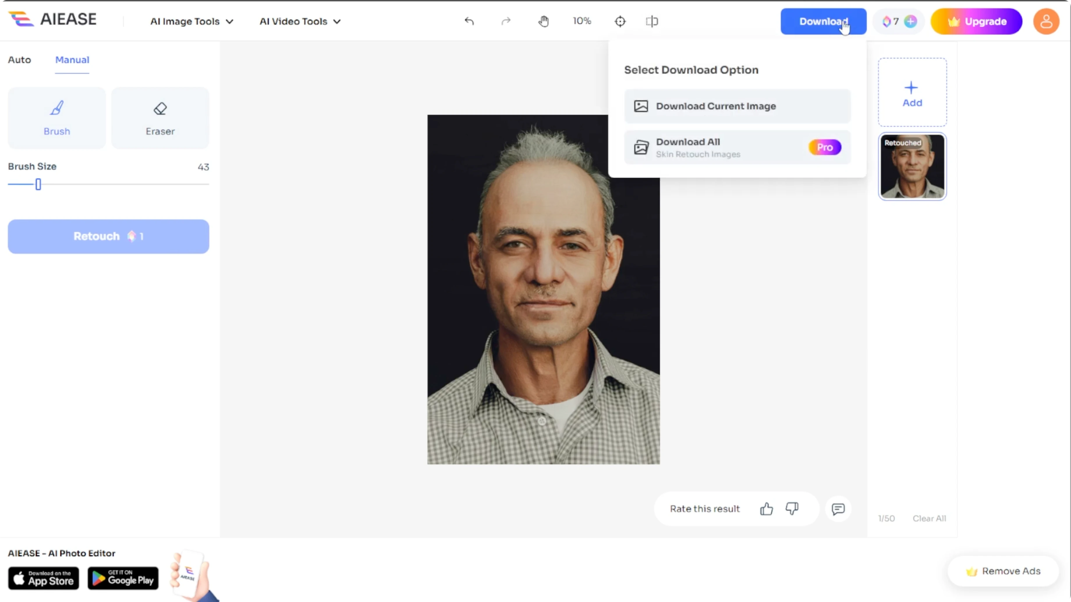 Screenshot from How to Smooth and Reduce the Appearance of Facial Wrinkles with AI? at 103s