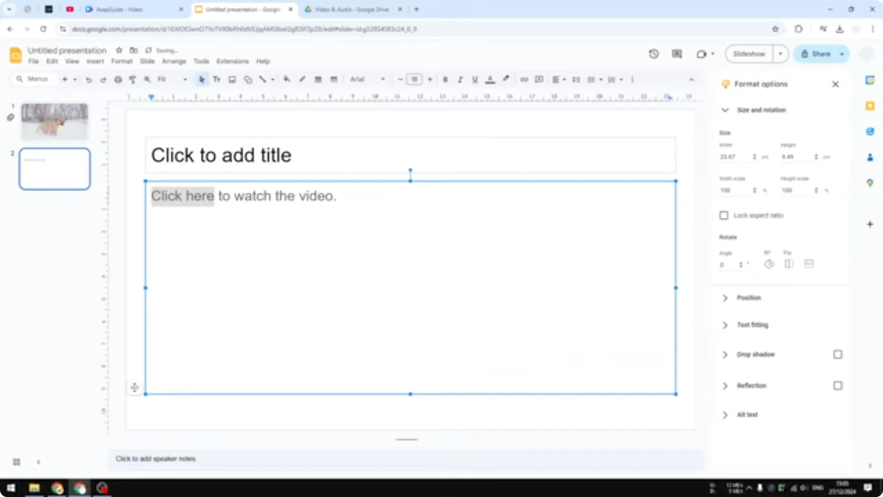 Screenshot from How to Insert Canva Video in Google Slides at 225s