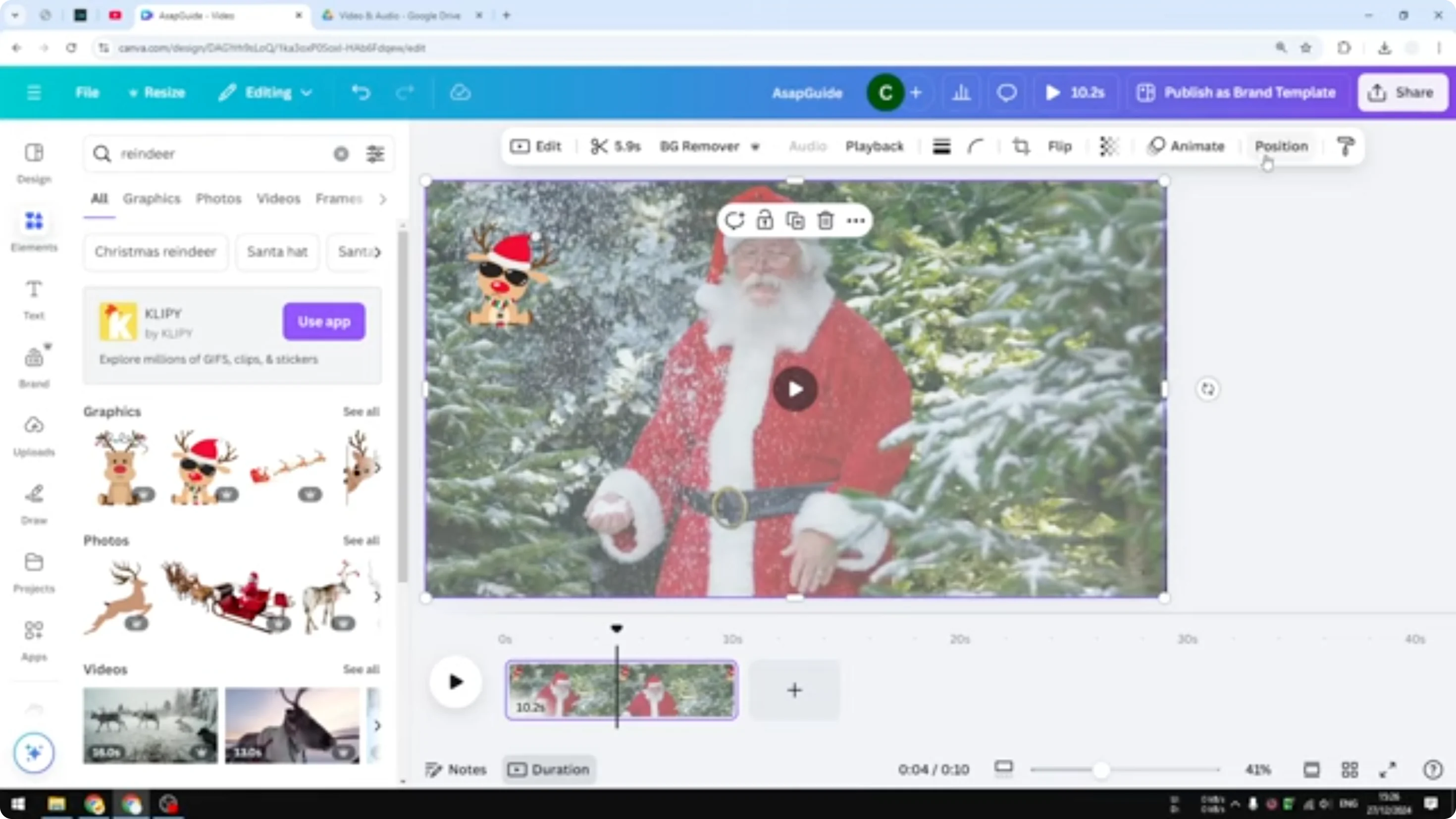 Screenshot from How to Layer Video Clips in Canva at 177s