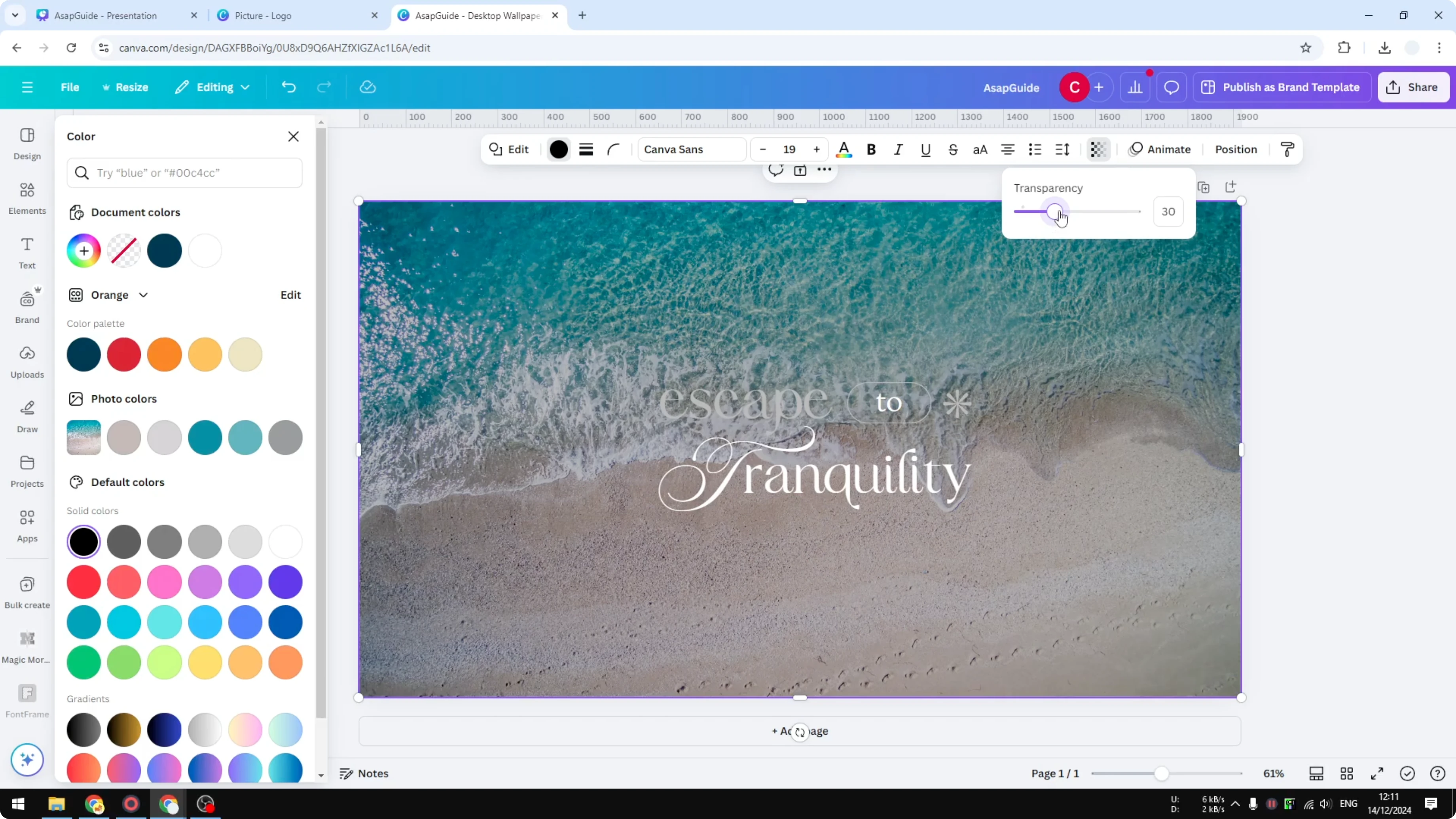 Screenshot from How to Make a Transparent Overlay in Canva at 114s