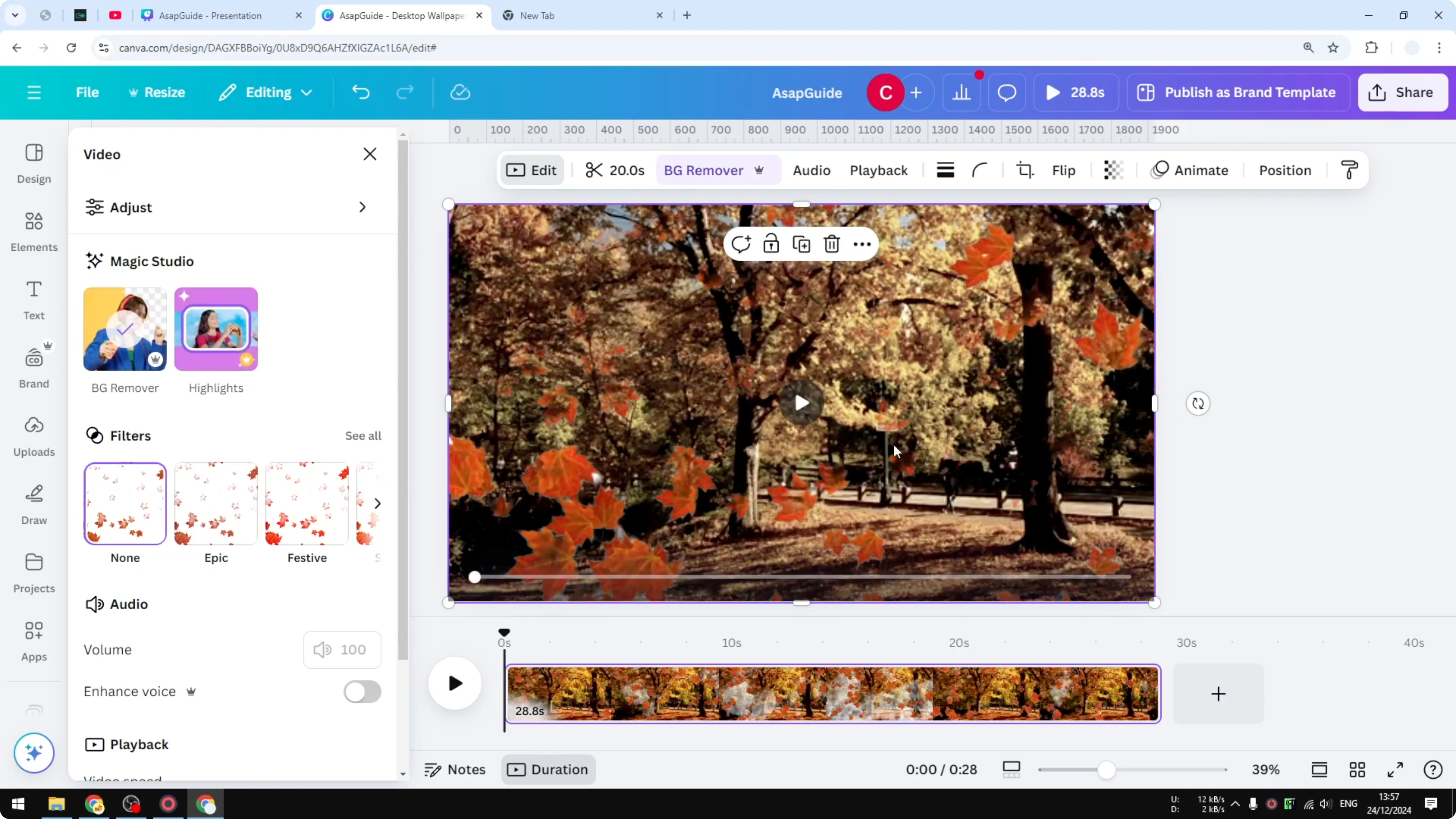 Screenshot from How to Make Video Transparent in Canva at 164s