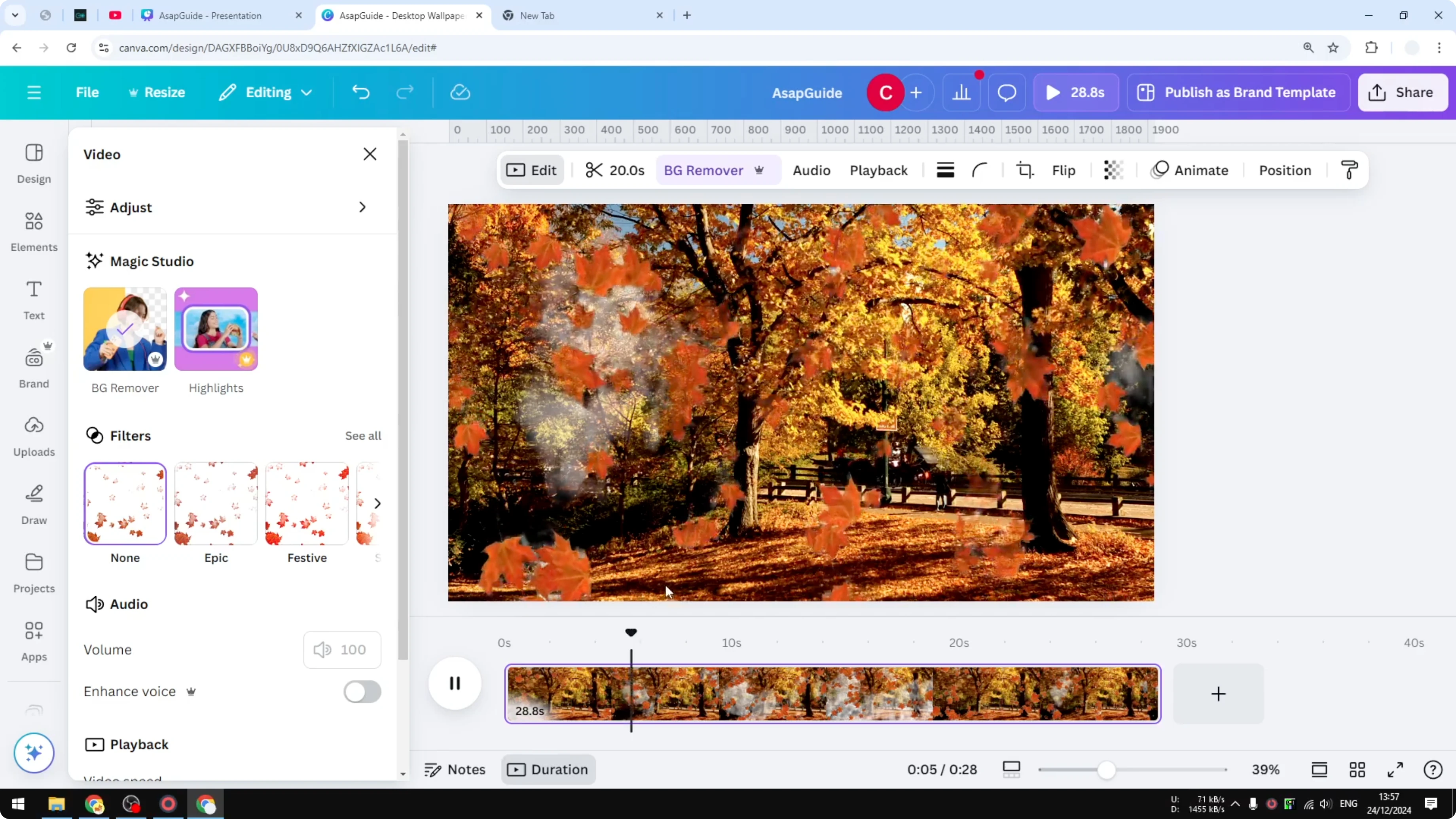 Screenshot from How to Make Video Transparent in Canva at 179s