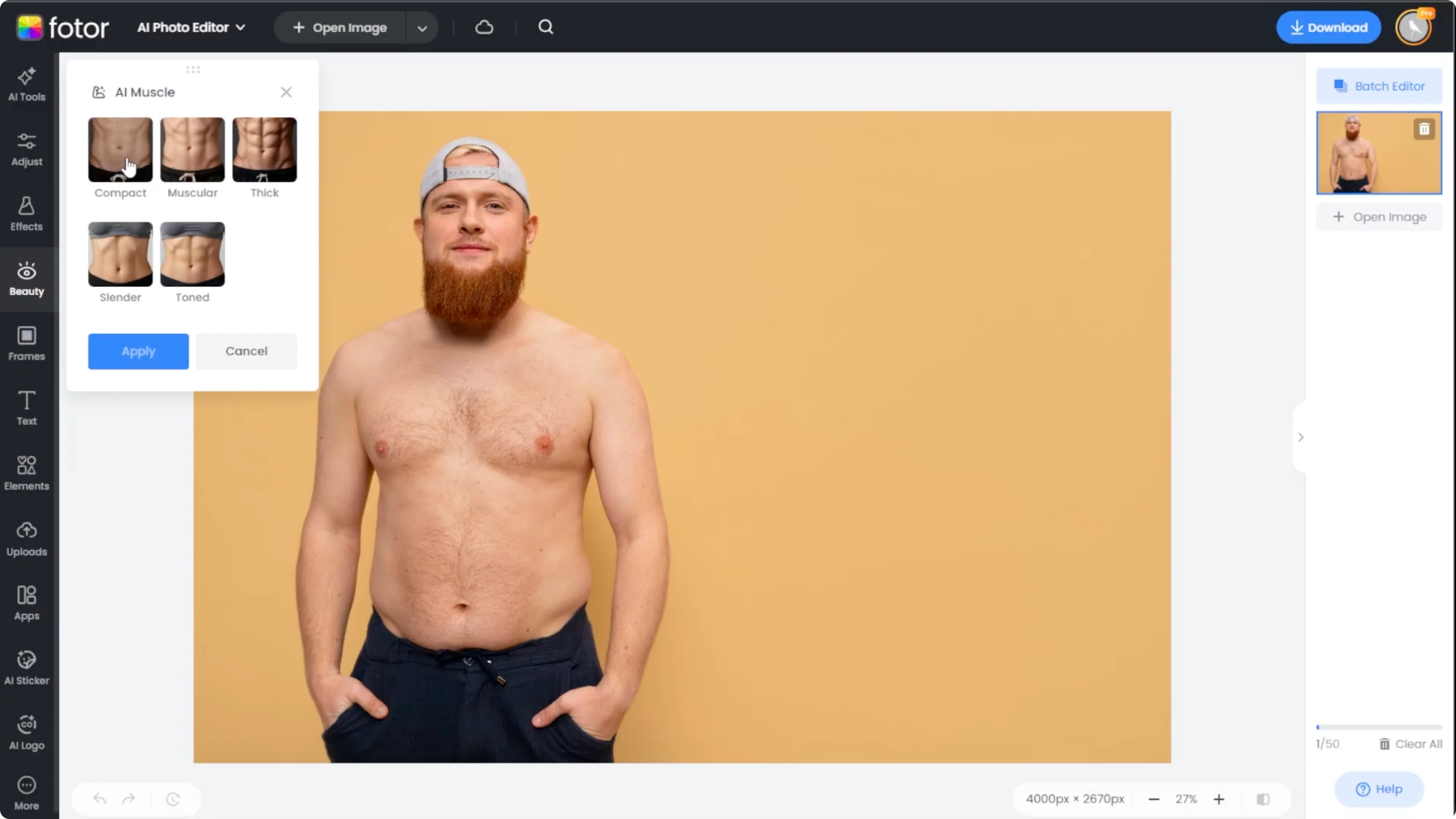 Screenshot from How to Build Muscle Visually and Enhance Your Body Tone with AI? at 48s