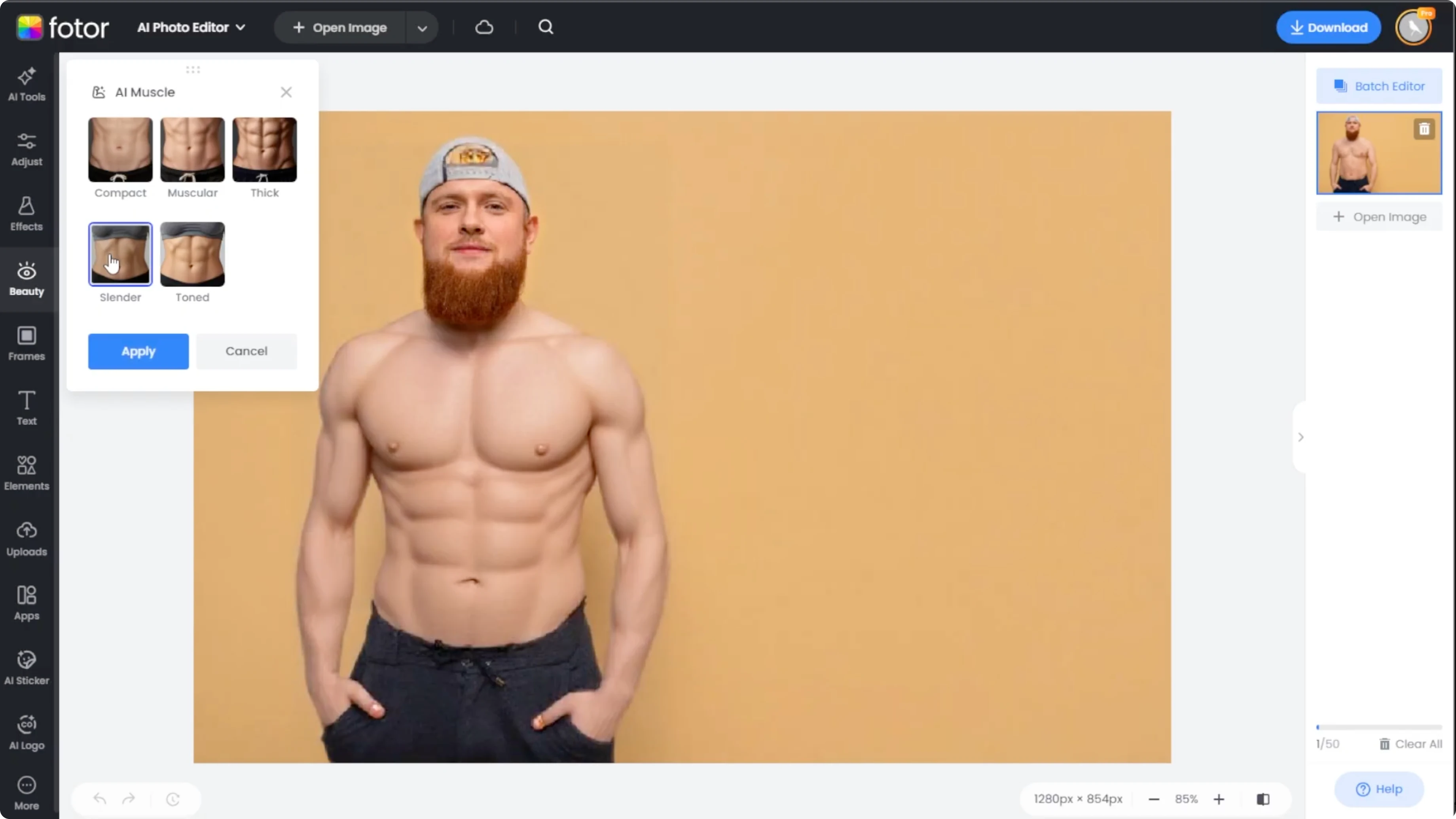 Screenshot from How to Build Muscle Visually and Enhance Your Body Tone with AI? at 93s