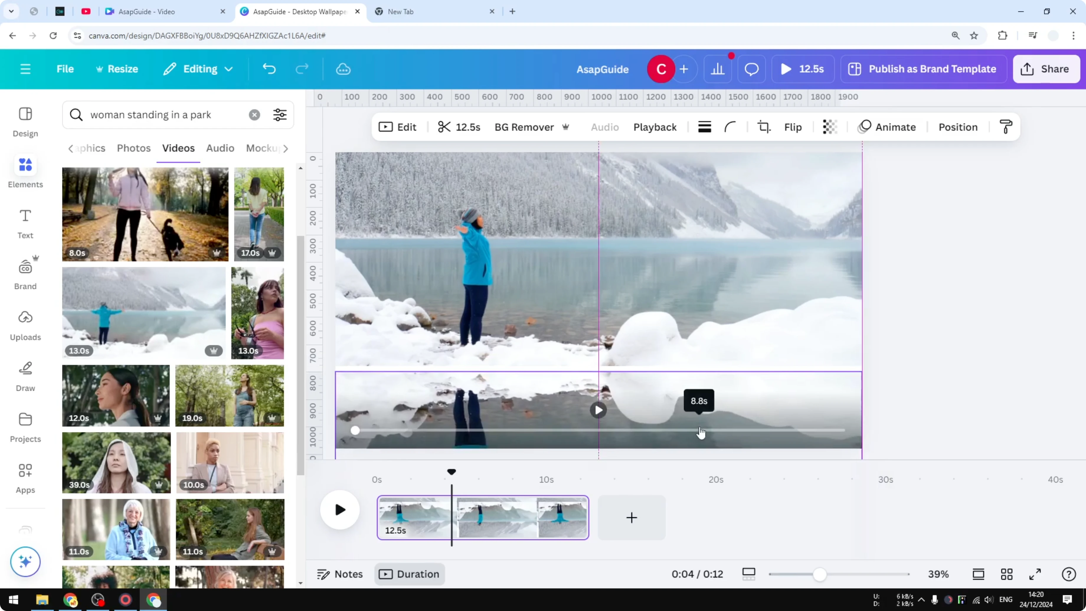 Screenshot from How to Mirror Video in Canva at 55s