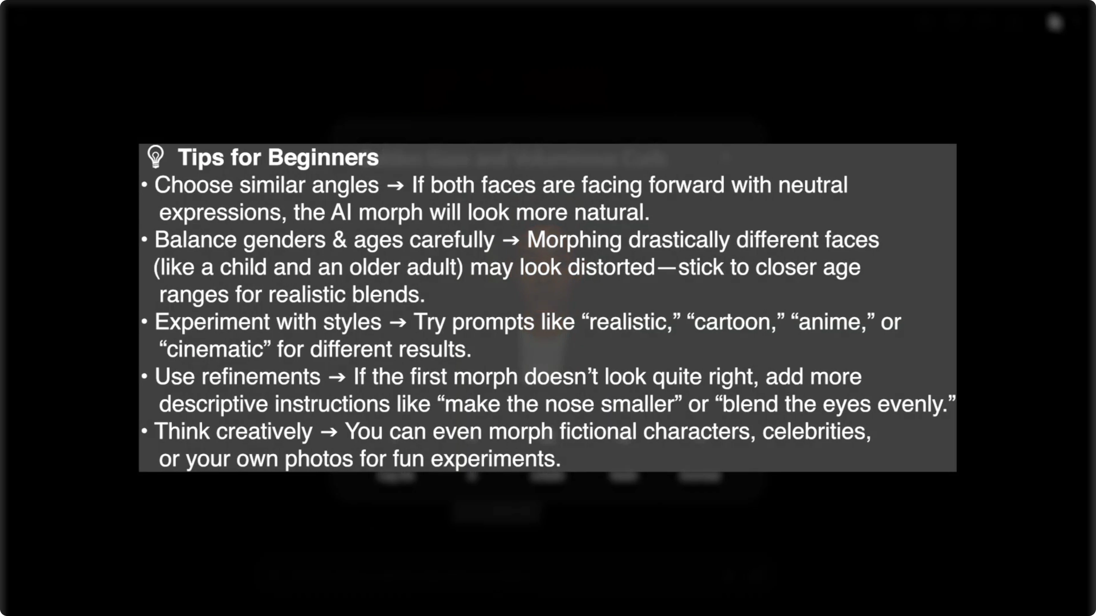 Screenshot from How to Morph Two Faces Together Using AI? at 135s
