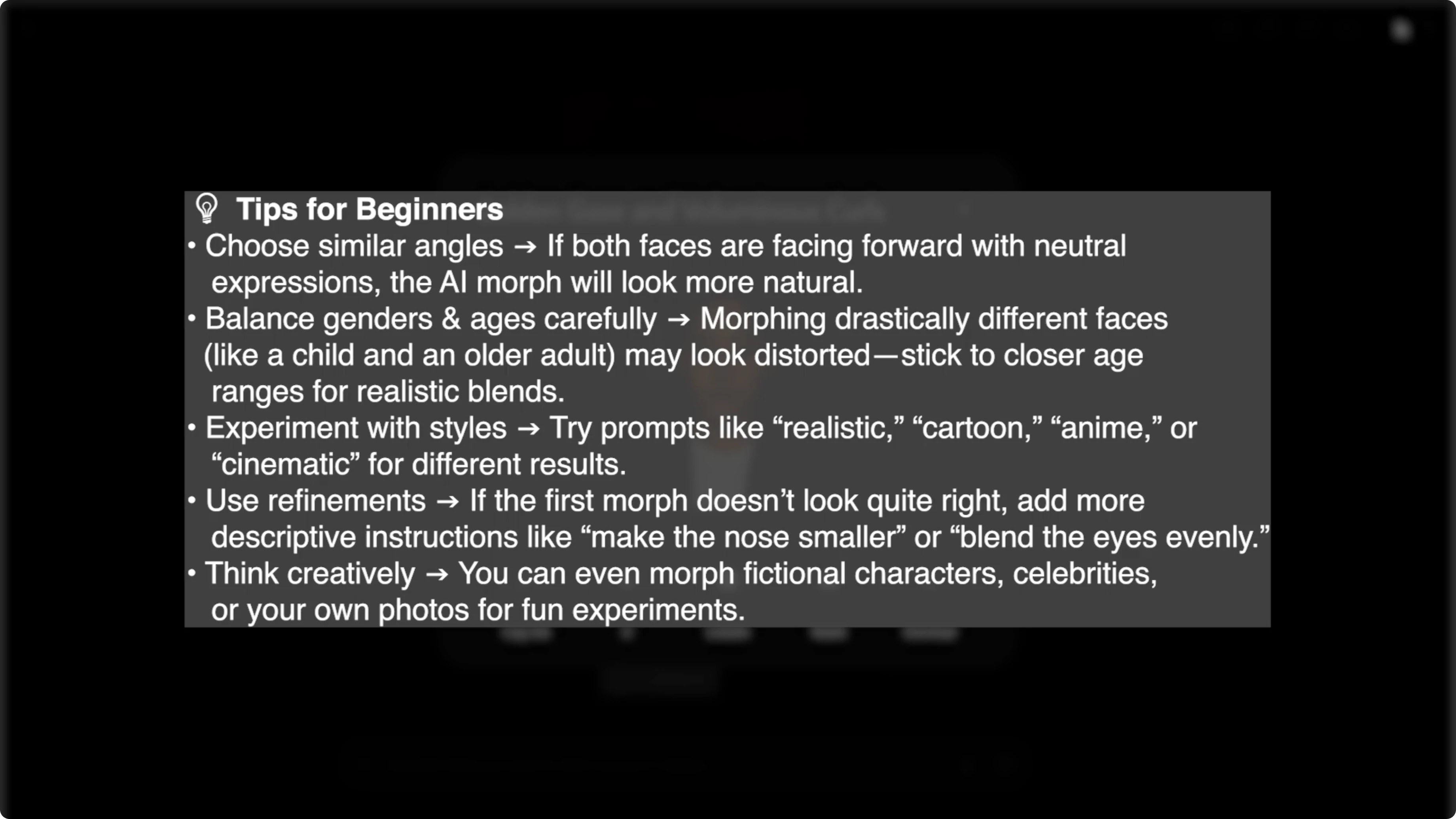 Screenshot from How to Morph Two Faces Together Using AI? at 144s