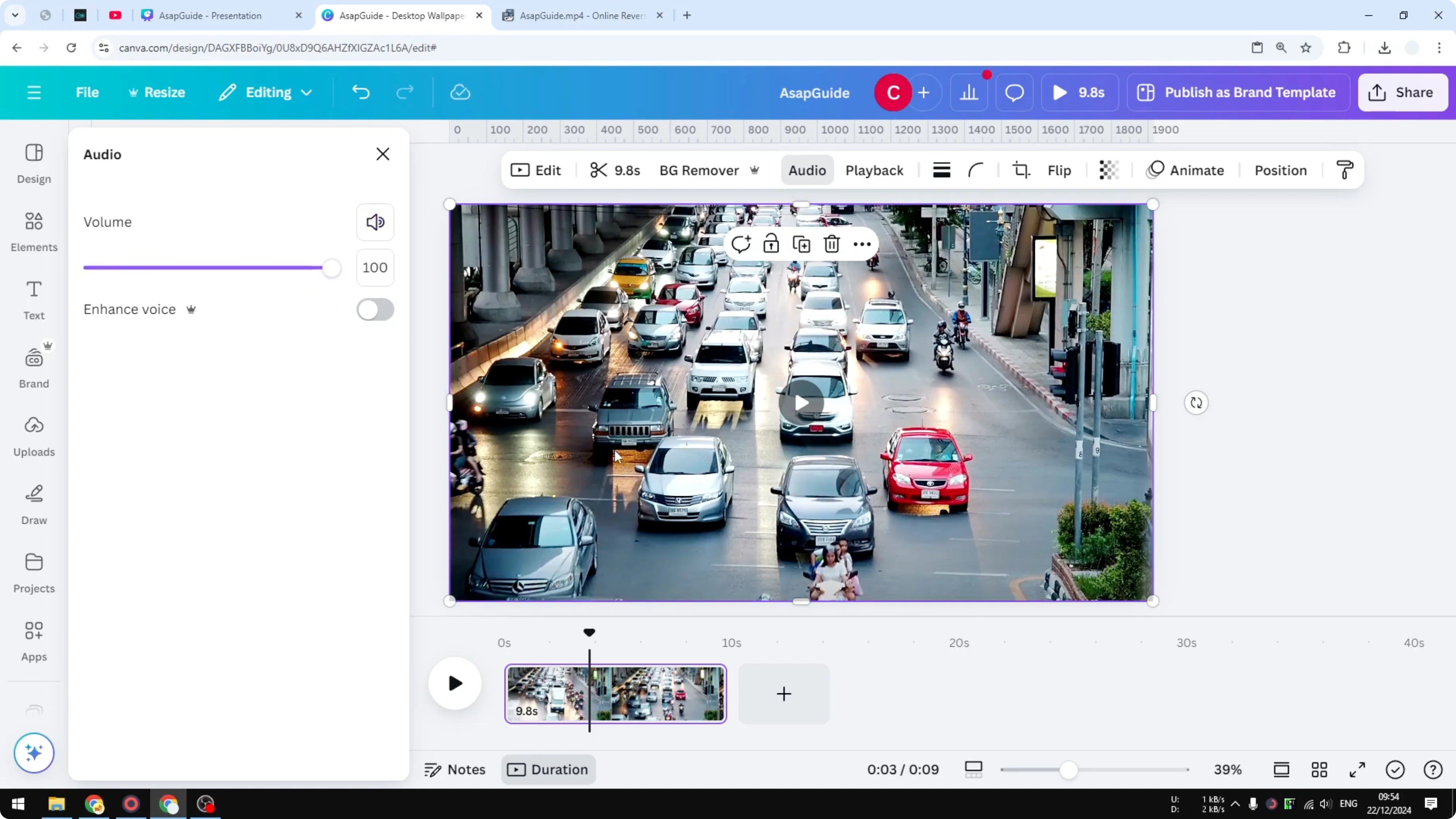 Screenshot from How to Mute Video on Canva at 72s