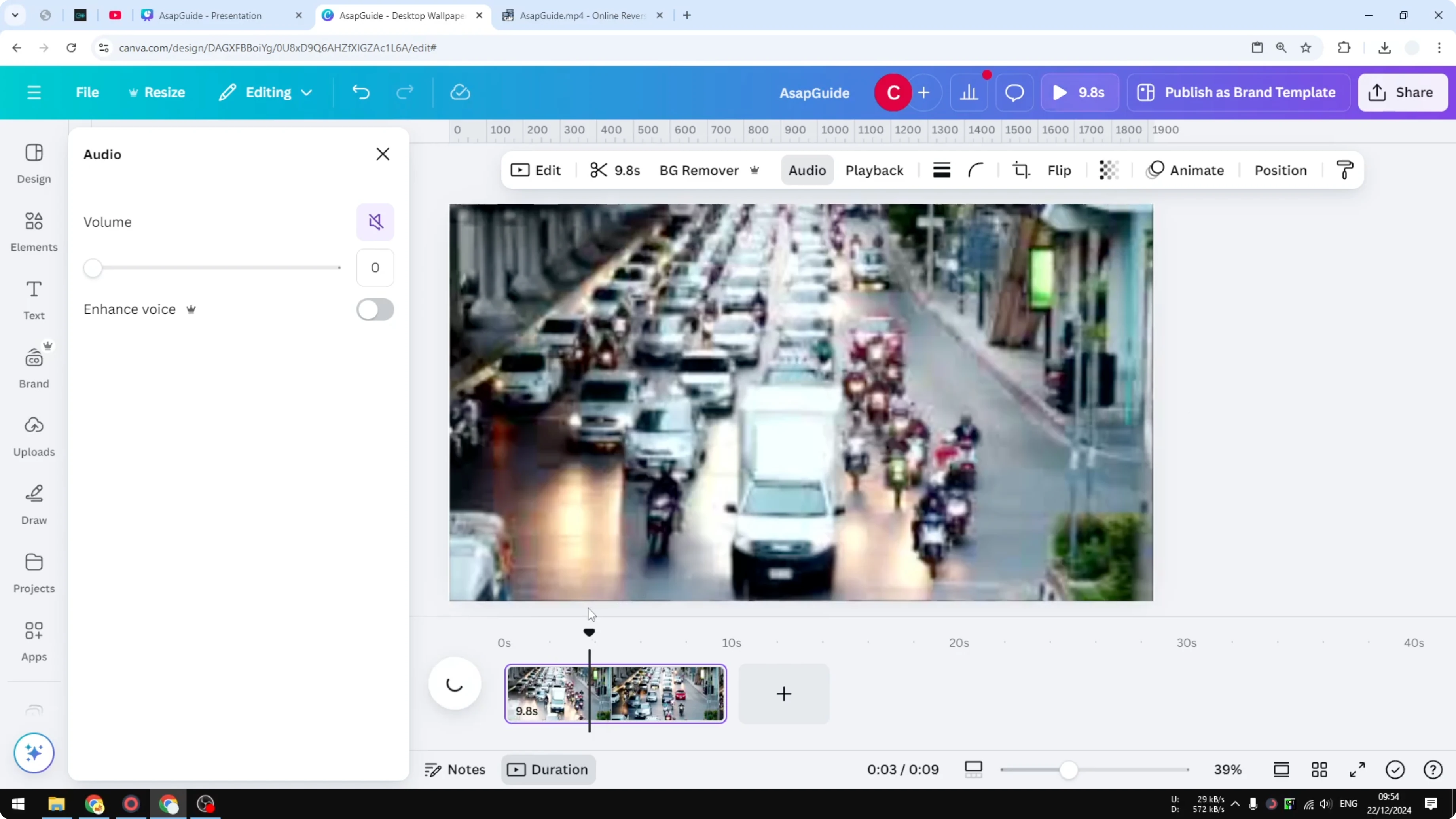 Screenshot from How to Mute Video on Canva at 78s