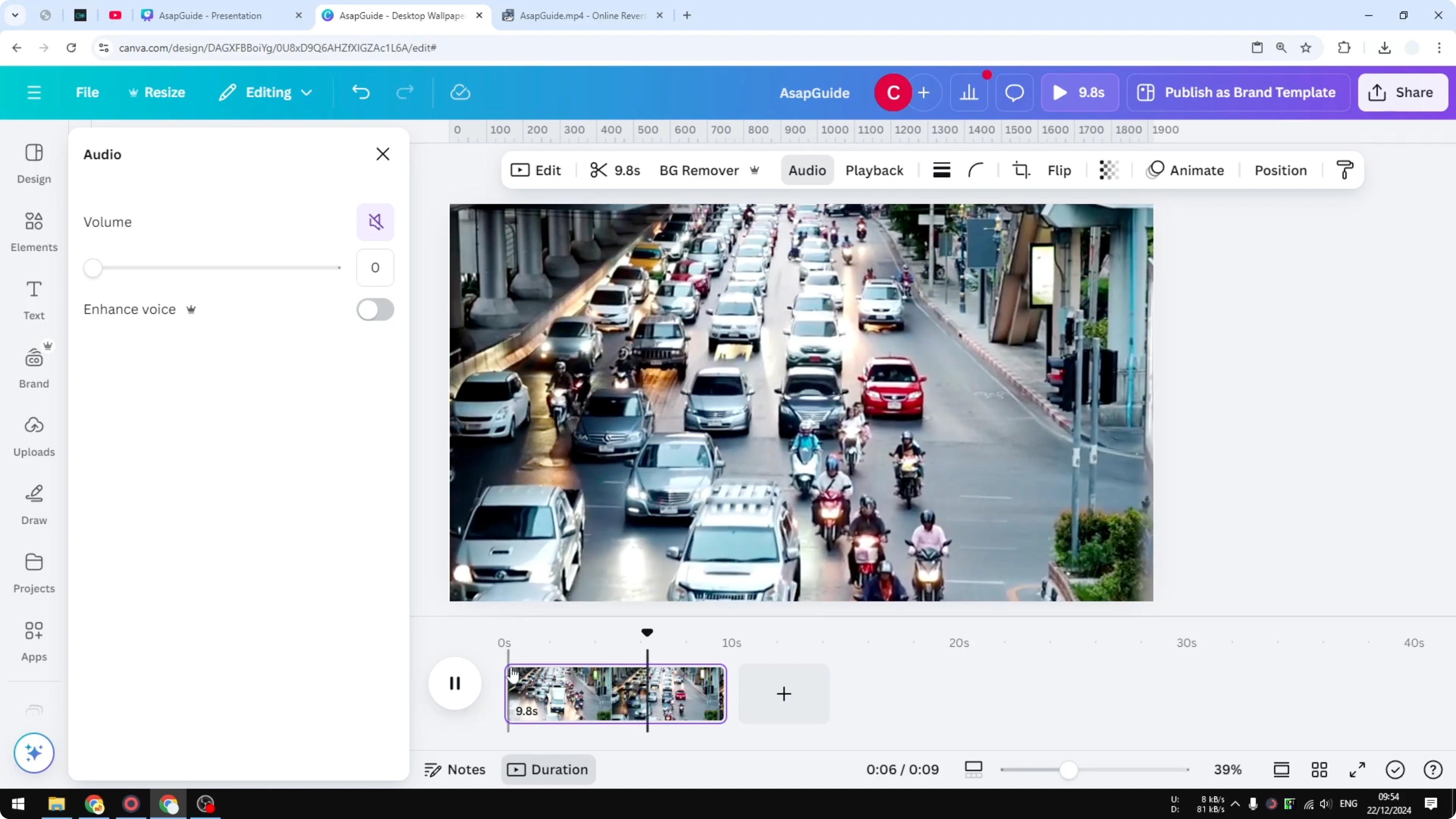Screenshot from How to Mute Video on Canva at 89s