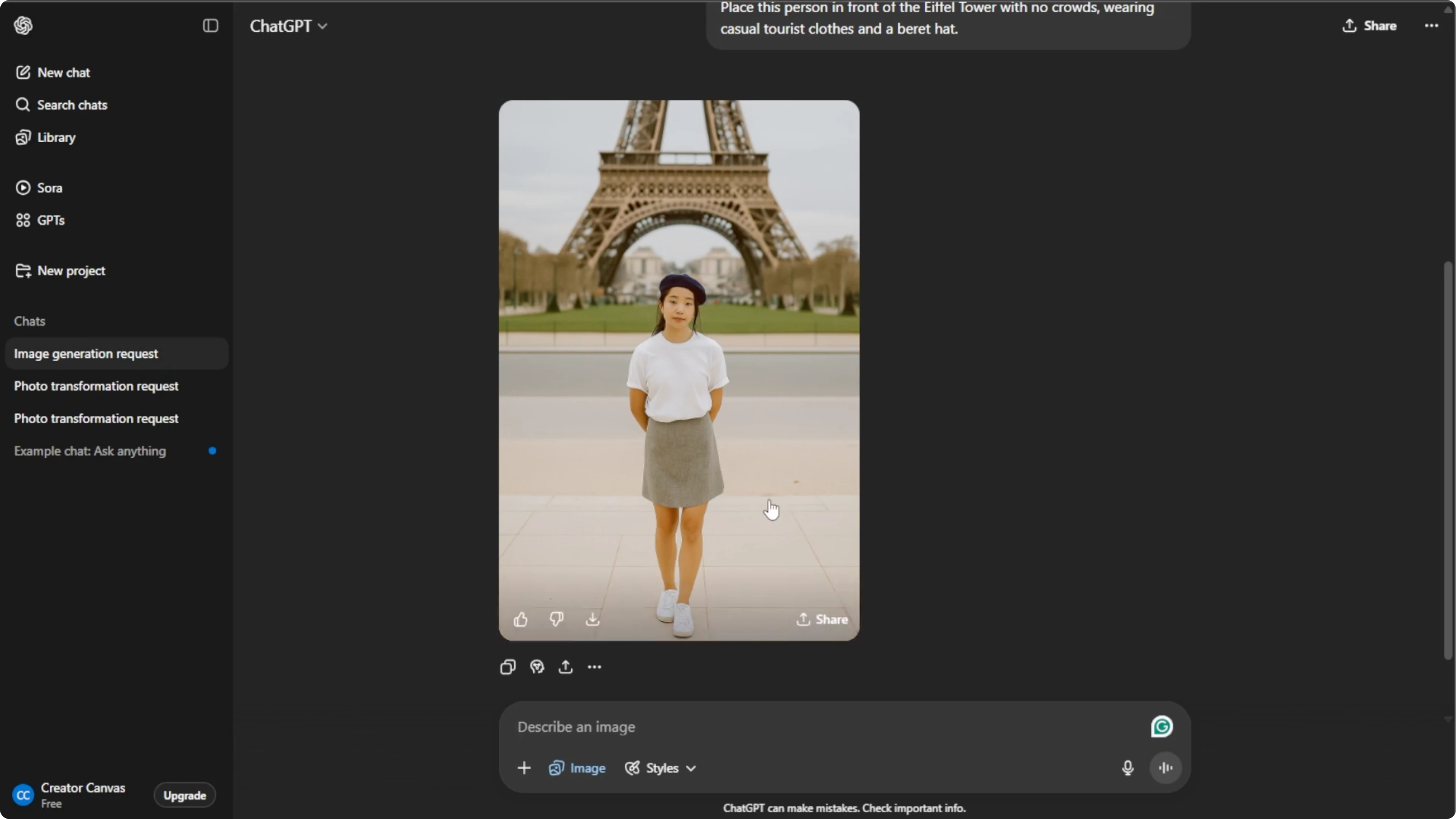 Screenshot from How to Virtually Travel and Place Yourself in Famous Landmarks with AI? at 92s
