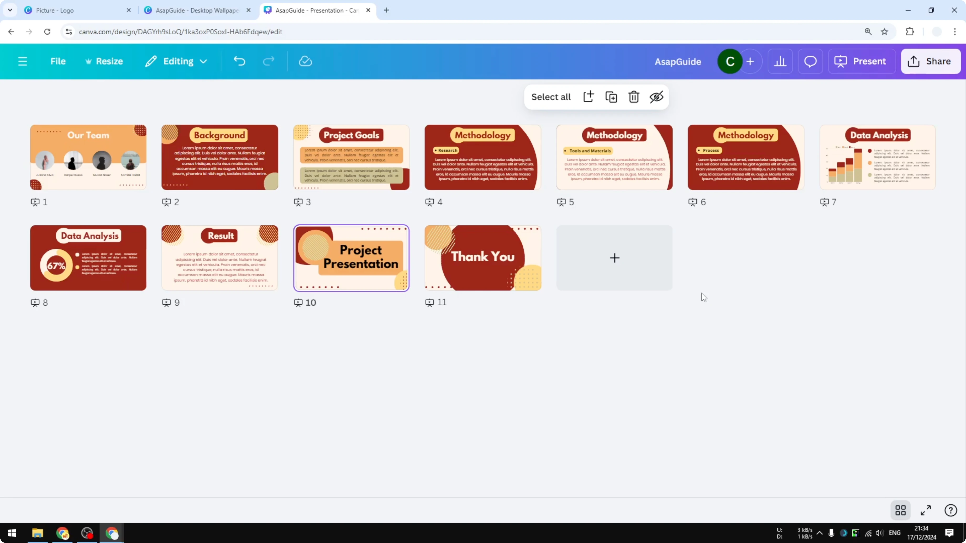 Screenshot from How to Rearrange Pages in Canva with Drag and Drop at 104s