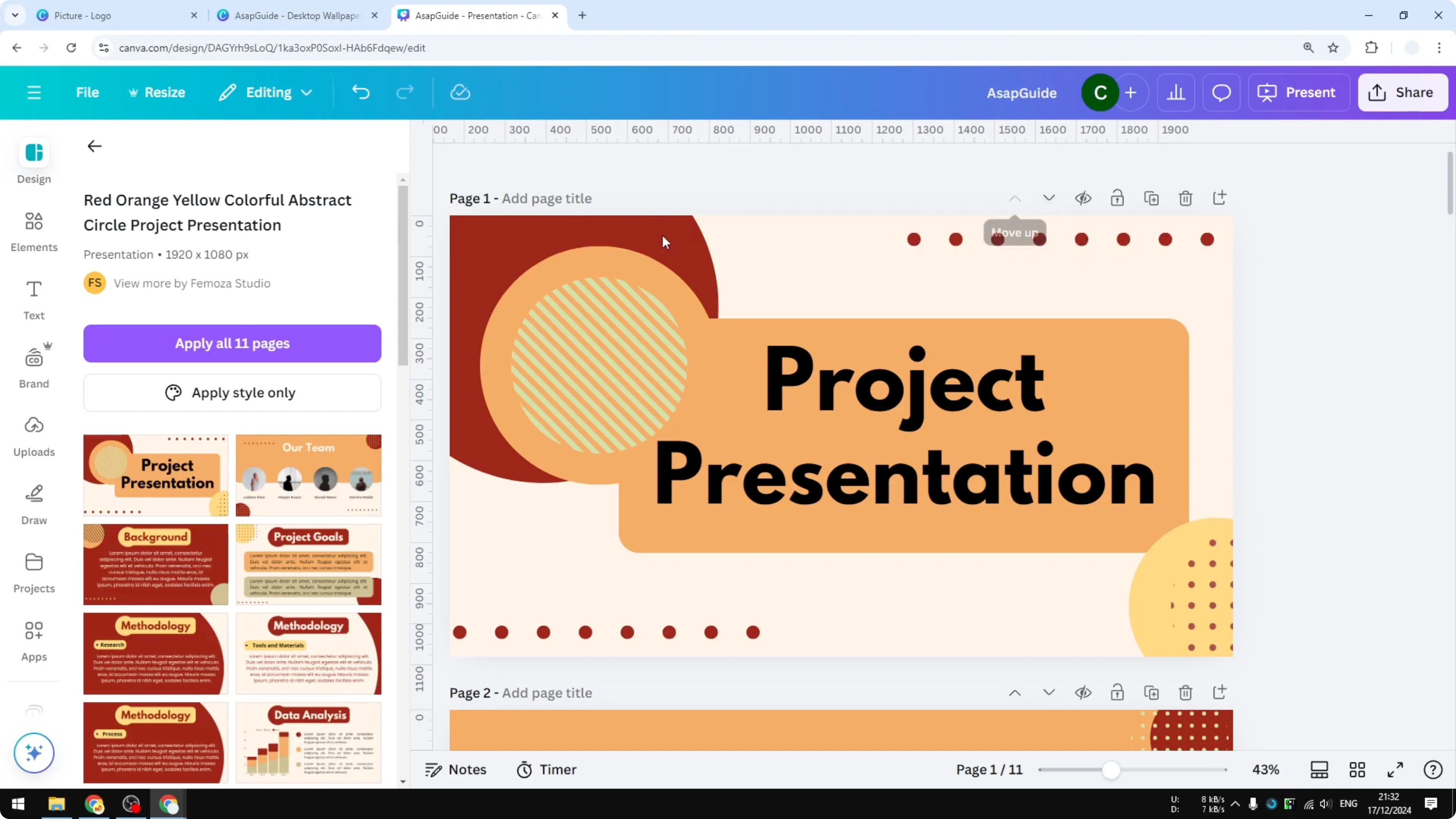 Screenshot from How to Rearrange Pages in Canva with Drag and Drop at 20s