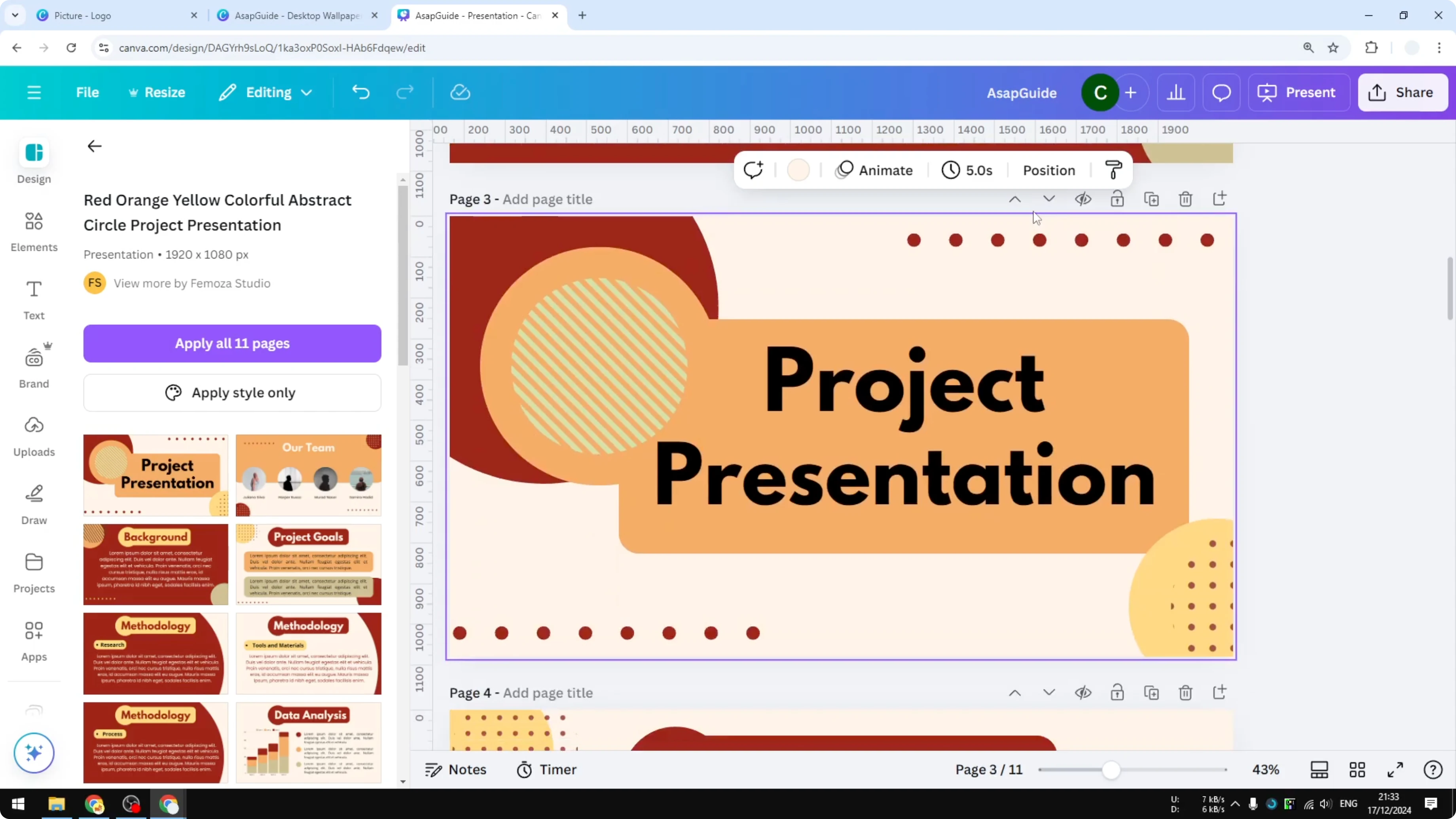 Screenshot from How to Rearrange Pages in Canva with Drag and Drop at 35s