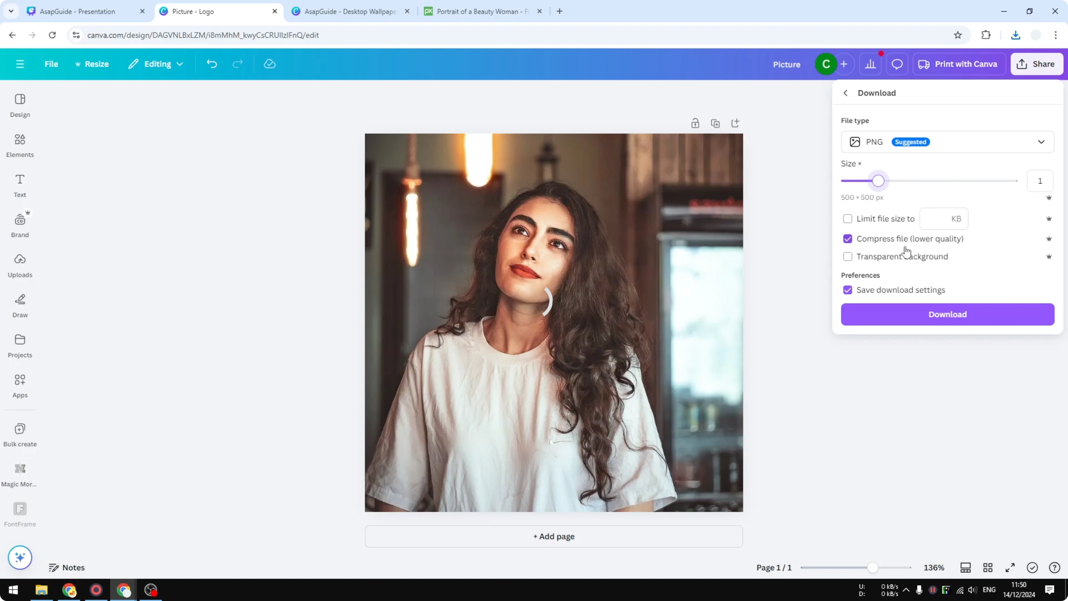 Screenshot from How to Reduce File Size in Canva at 68s