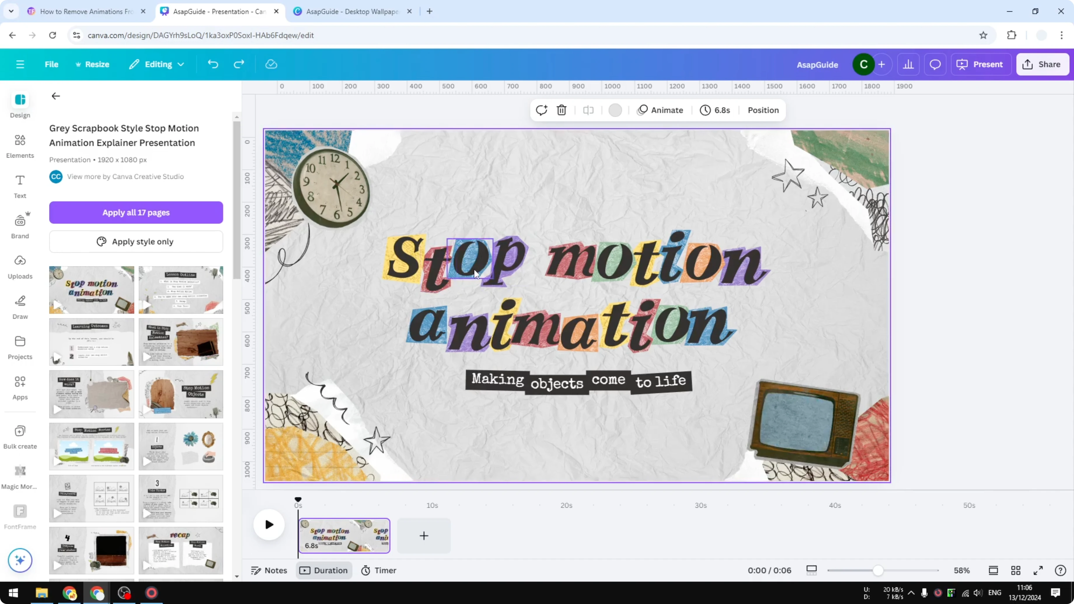 Screenshot from How to Remove Animations From Canva at 21s