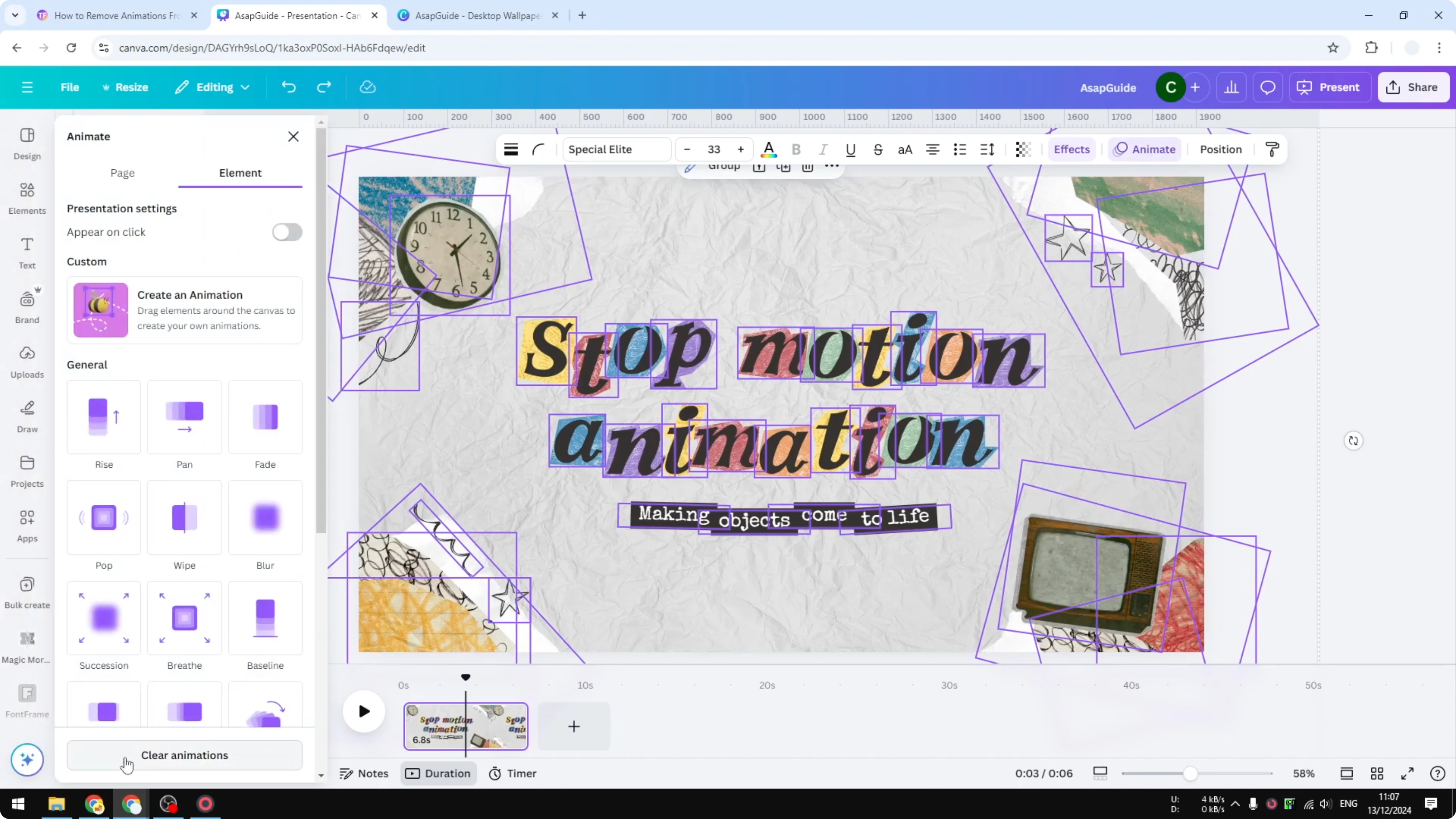 Screenshot from How to Remove Animations From Canva at 73s