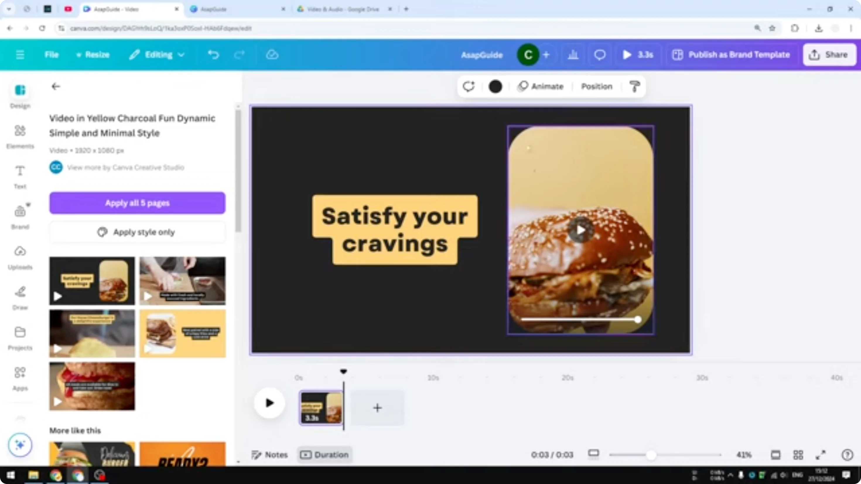 Screenshot from How to Replace a Video with Another in Canva at 34s