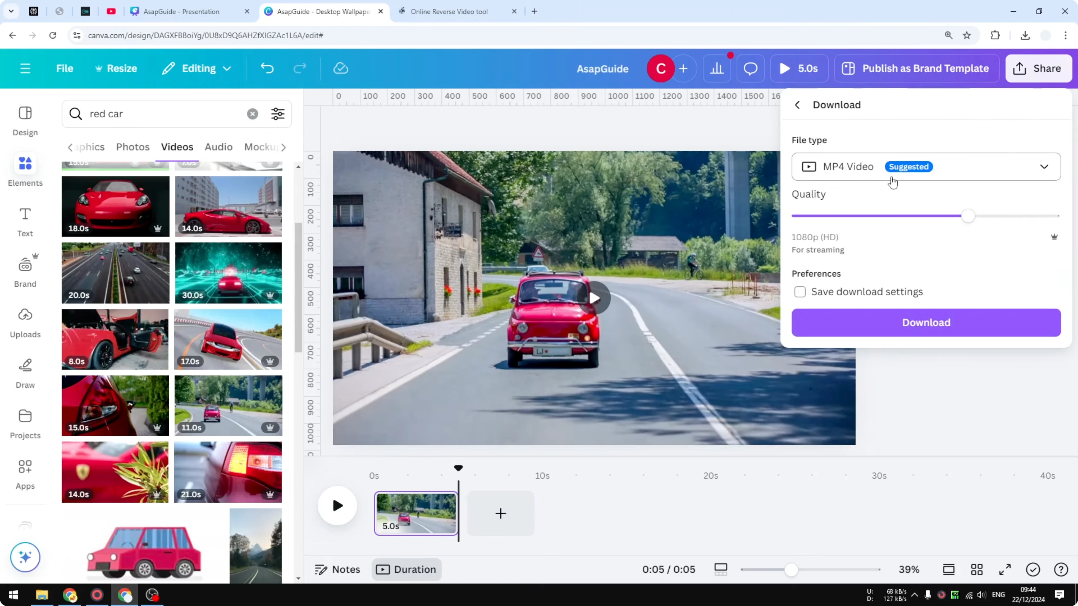 Screenshot from How to Reverse a Video in Canva? at 54s