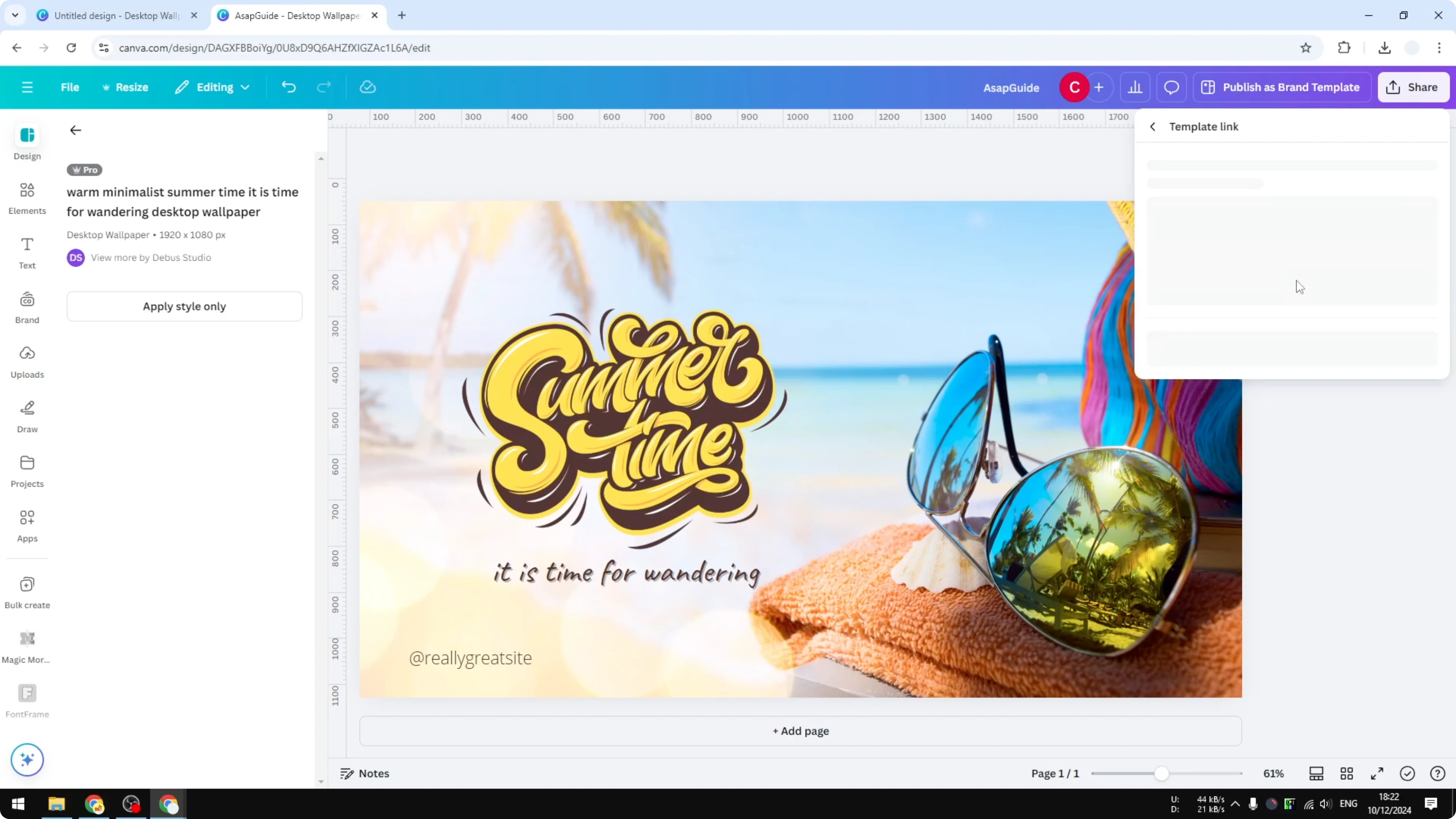 Screenshot from How to Share a Design Template with URL in Canva at 42s