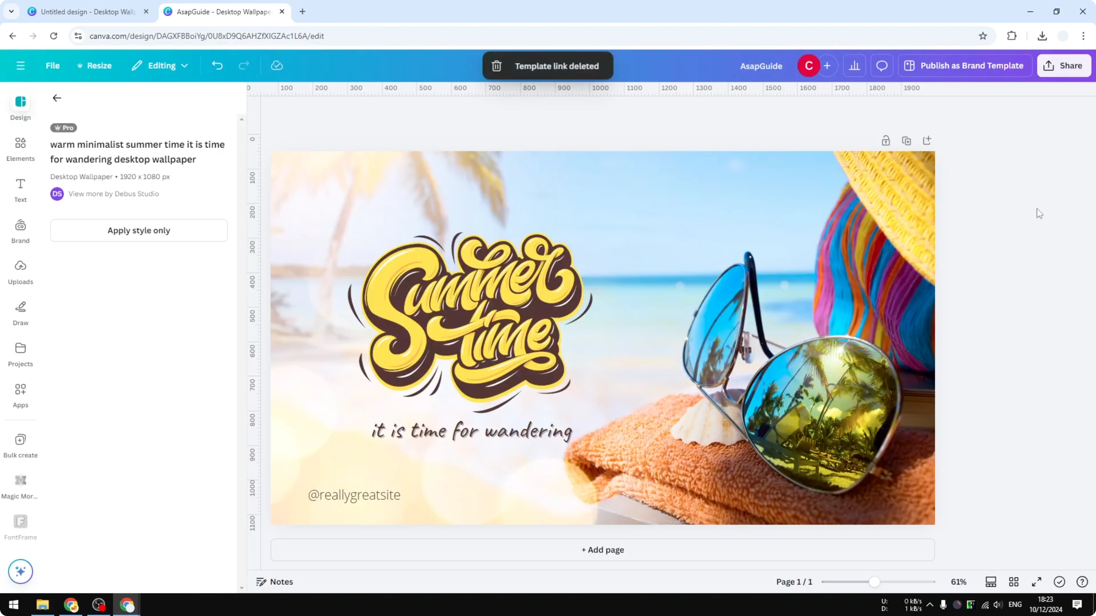 Screenshot from How to Share a Design Template with URL in Canva at 86s
