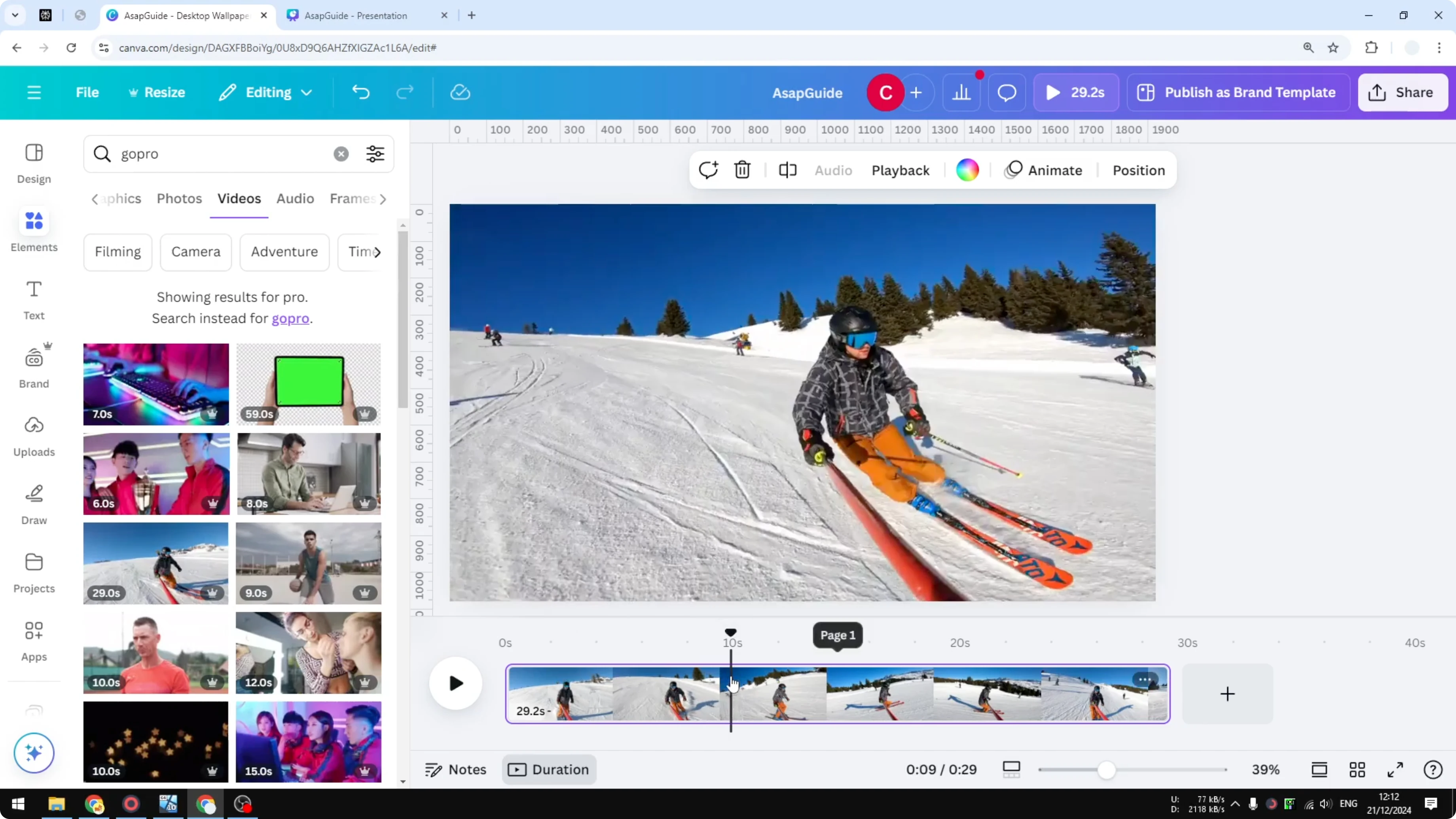 Screenshot from How to Split a Video in Canva at 44s