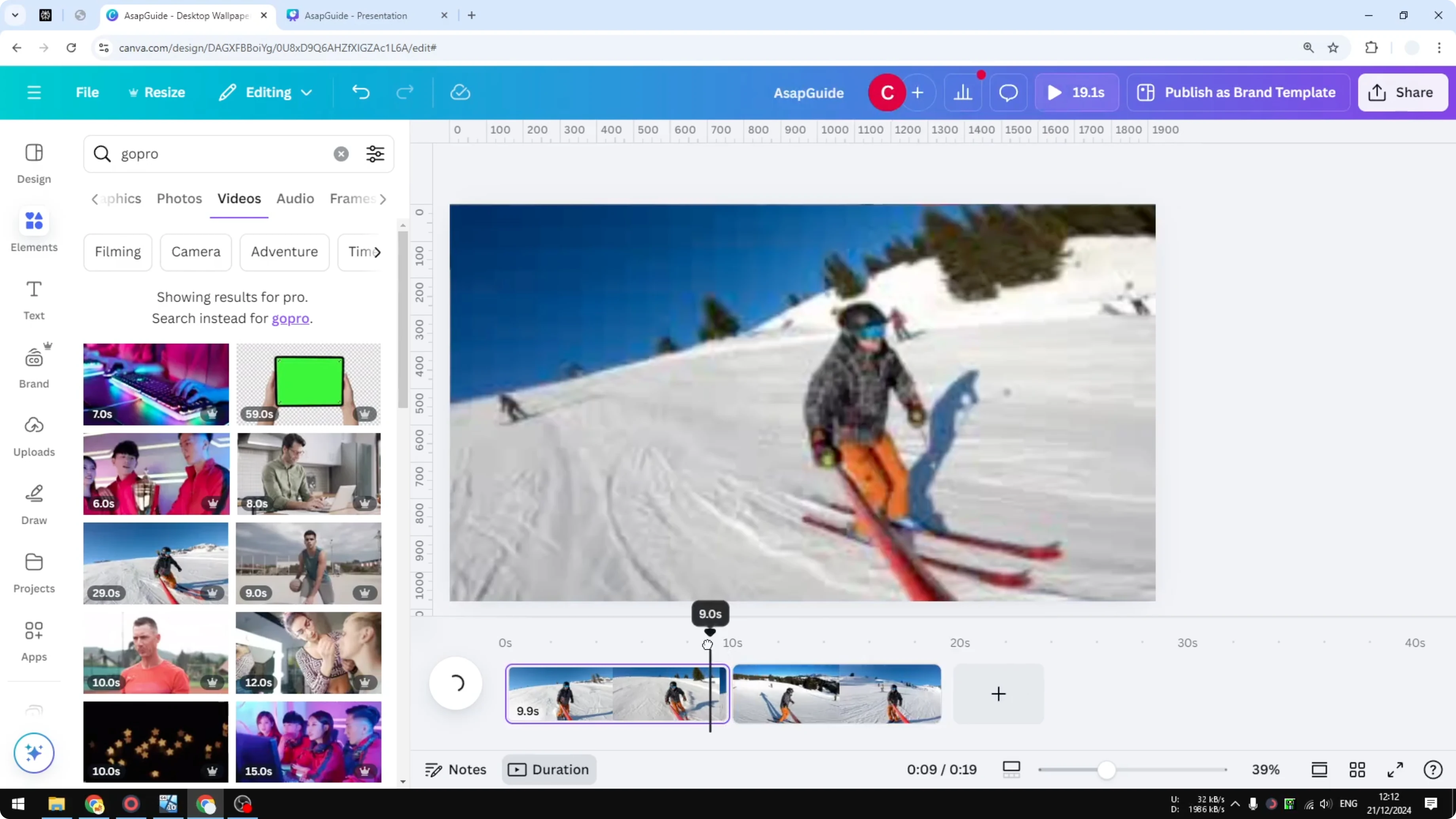 Screenshot from How to Split a Video in Canva at 99s