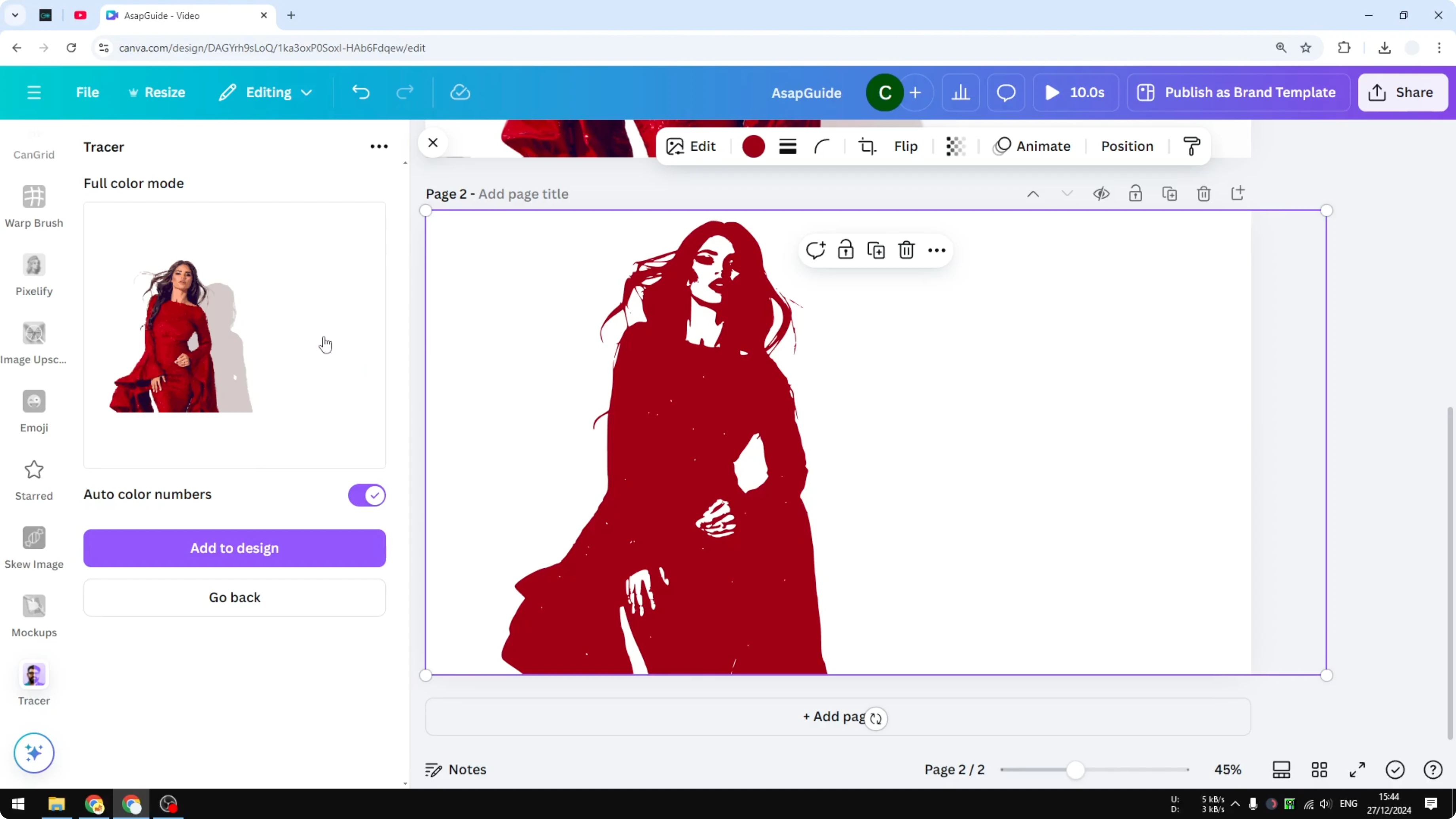 Screenshot from How to Trace Photo in Canva using AI at 191s