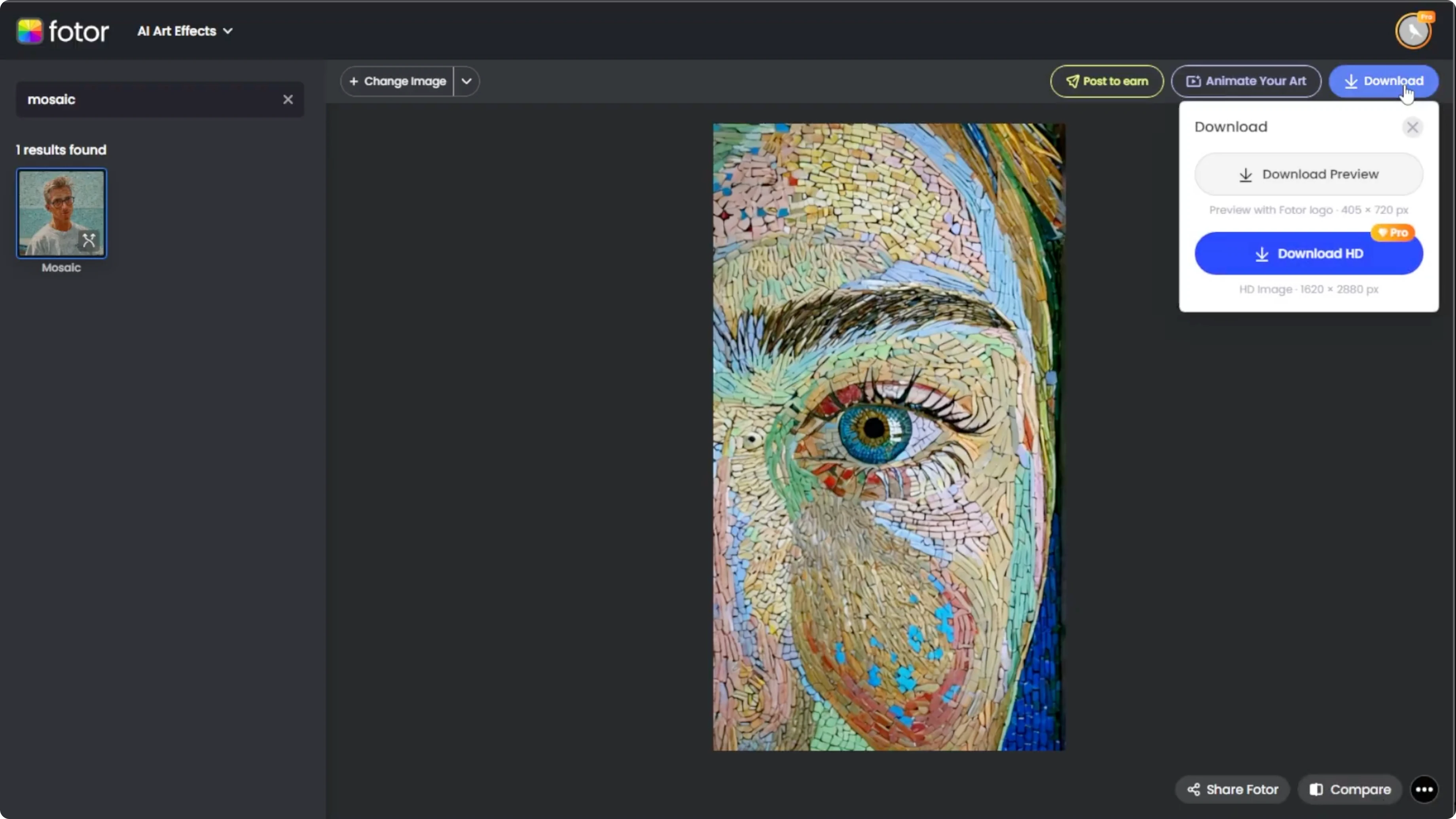 Screenshot from How to Transform a Photograph Into a Stunning Mosaic Using AI? at 83s