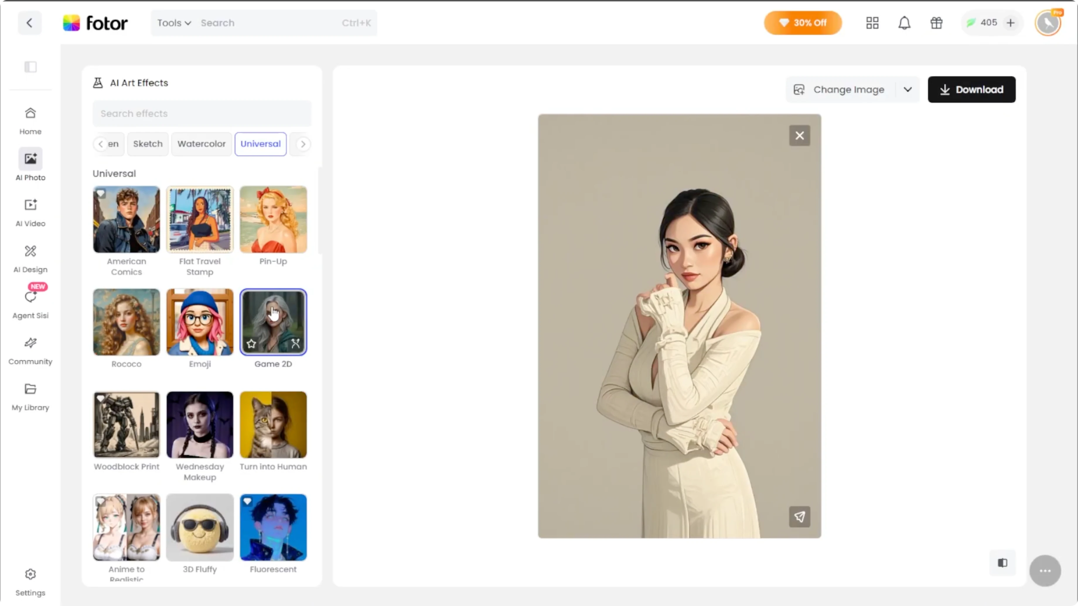 Screenshot from How to Transform Your Photos into 2D Video Game Portraits with AI? at 70s