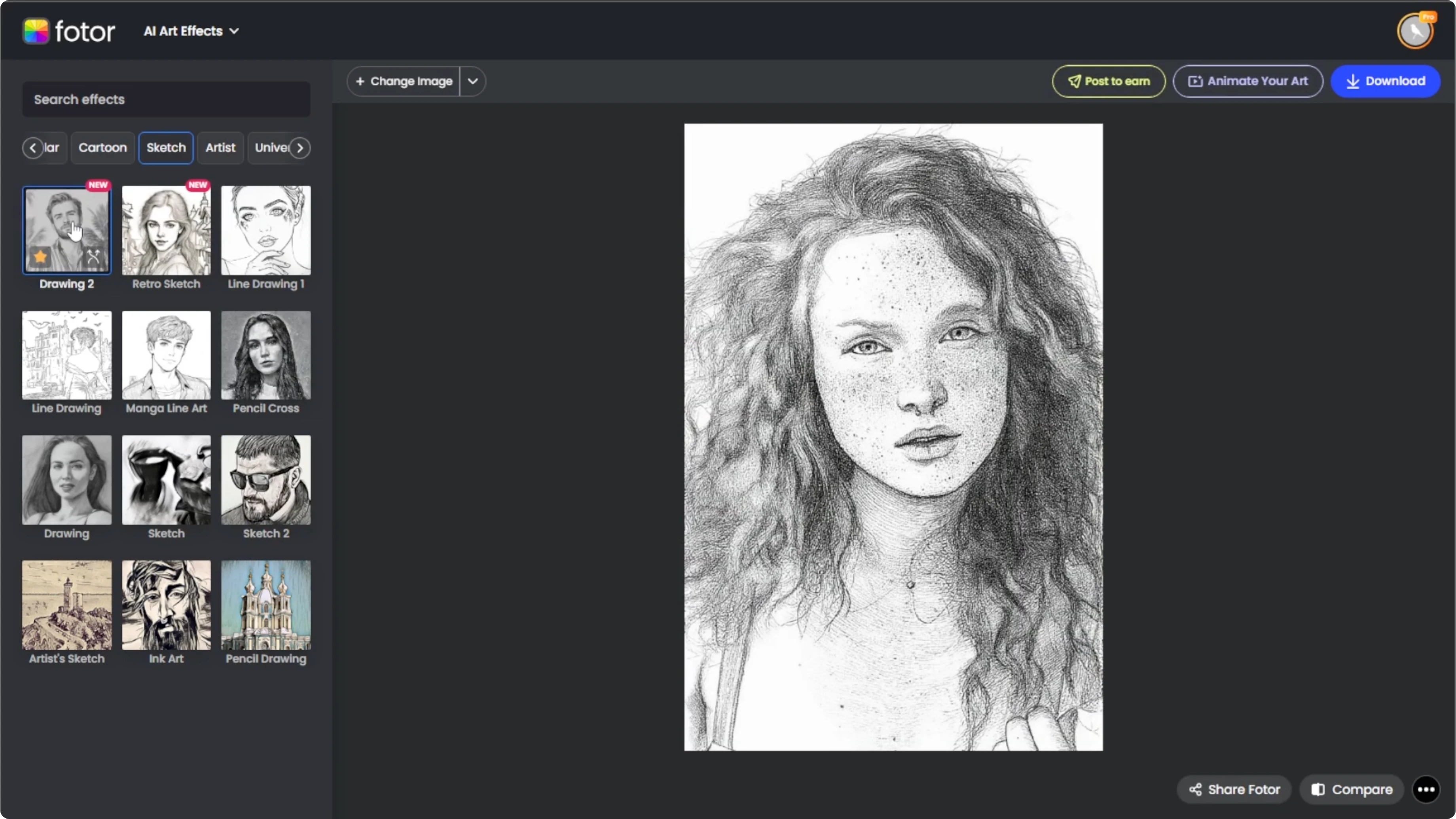 Screenshot from How to Transform Your Photos into Artistic Sketch Portraits with AI? at 147s