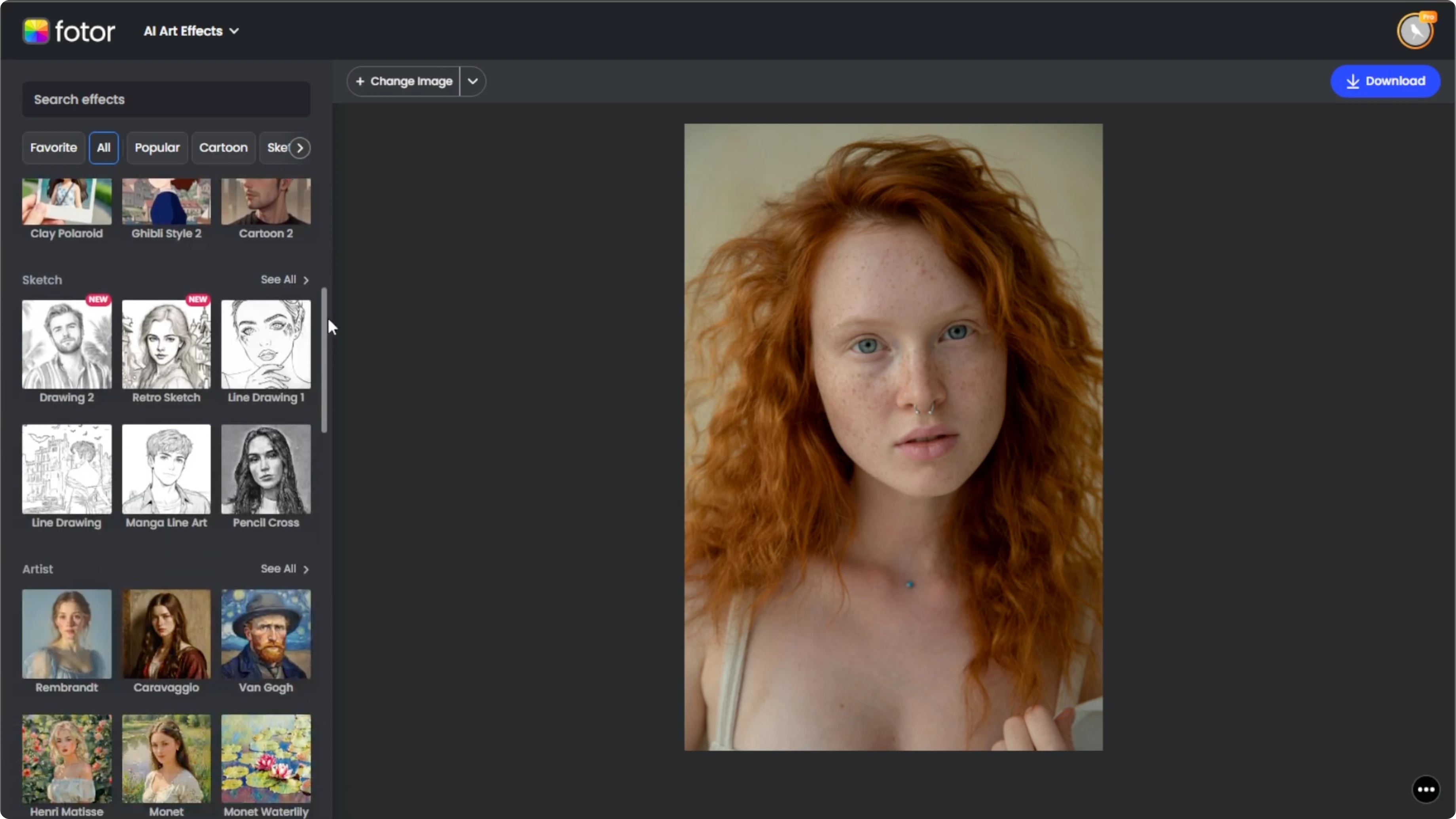 Screenshot from How to Transform Your Photos into Artistic Sketch Portraits with AI? at 54s