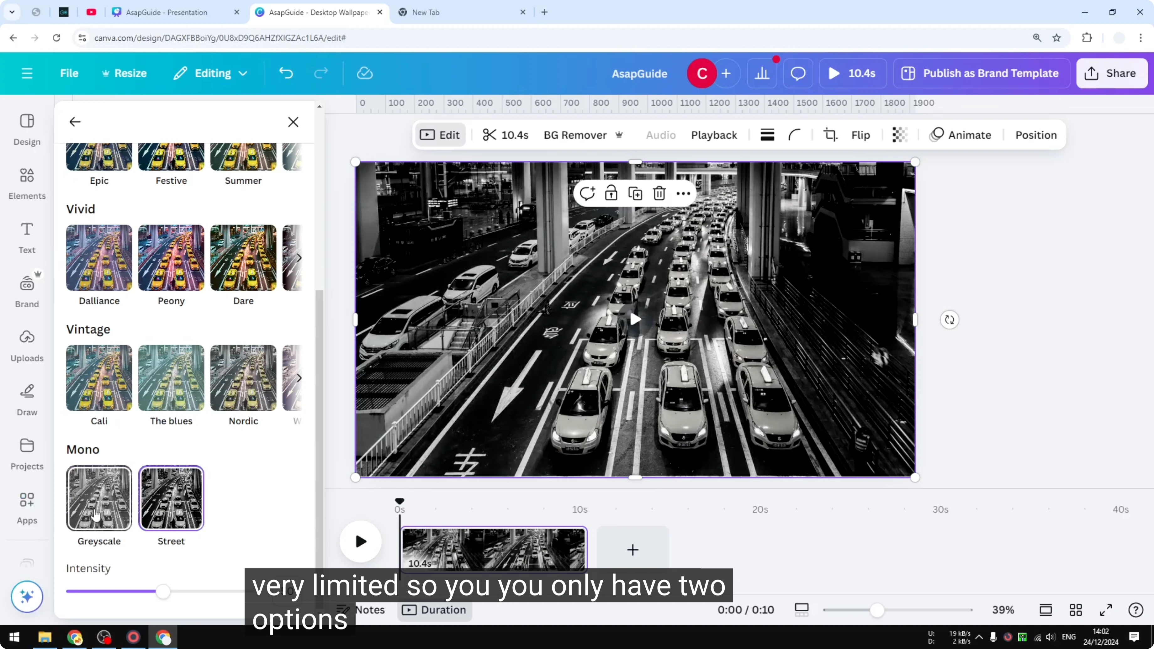 Screenshot from How to Turn Video Black and White Monochrome in Canva at 70s