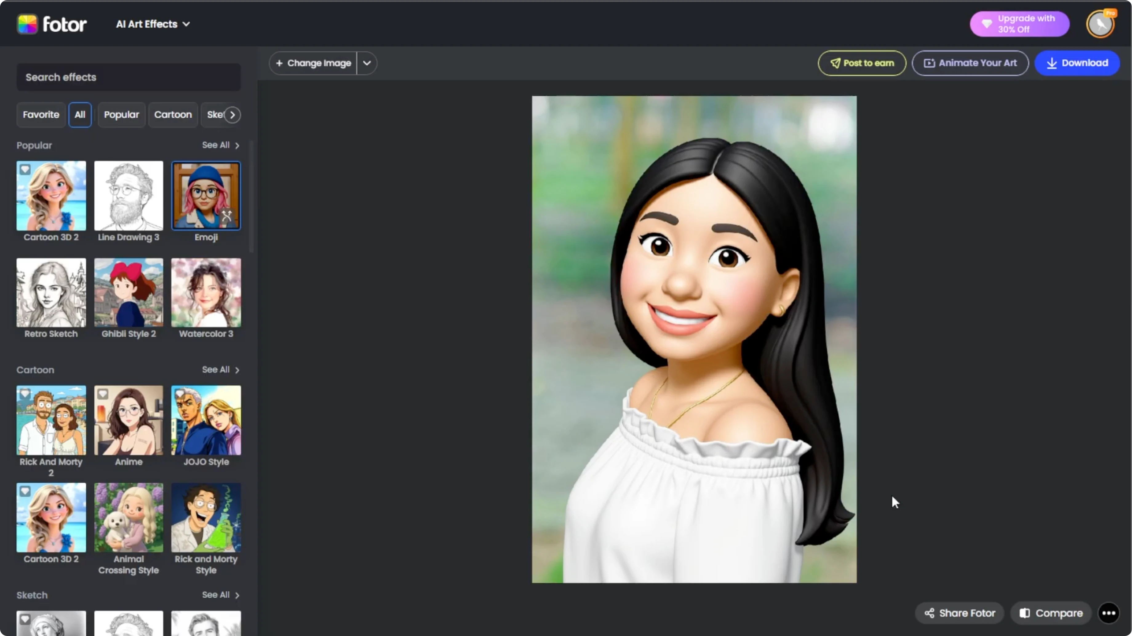 Screenshot from How to Transform Your Photos into Personalized Emoji Style Portraits Using AI? at 69s