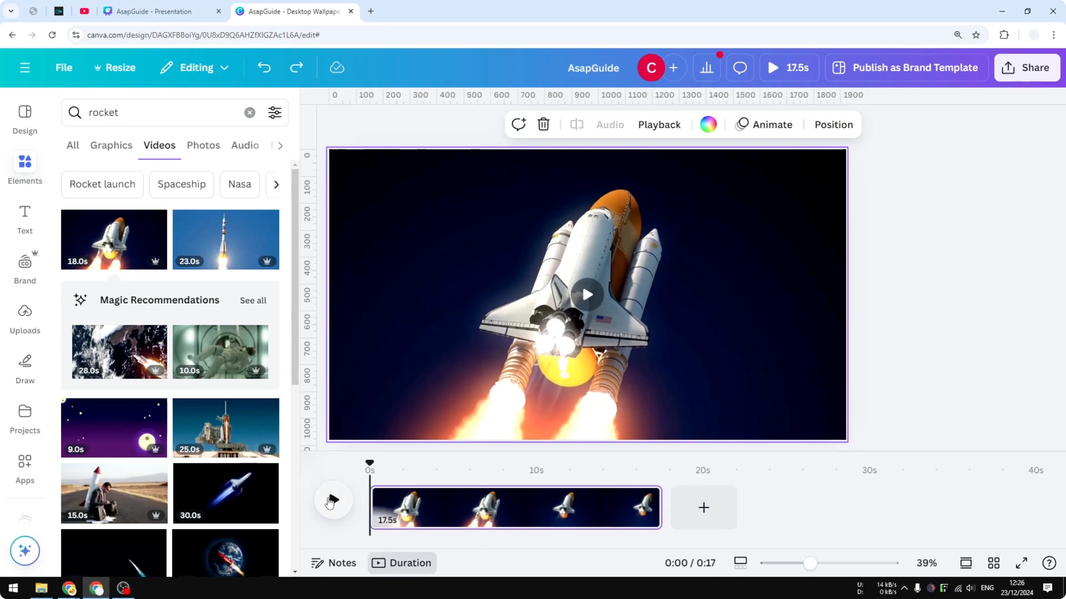 Screenshot from How to Unsplit a Video in Canva at 32s