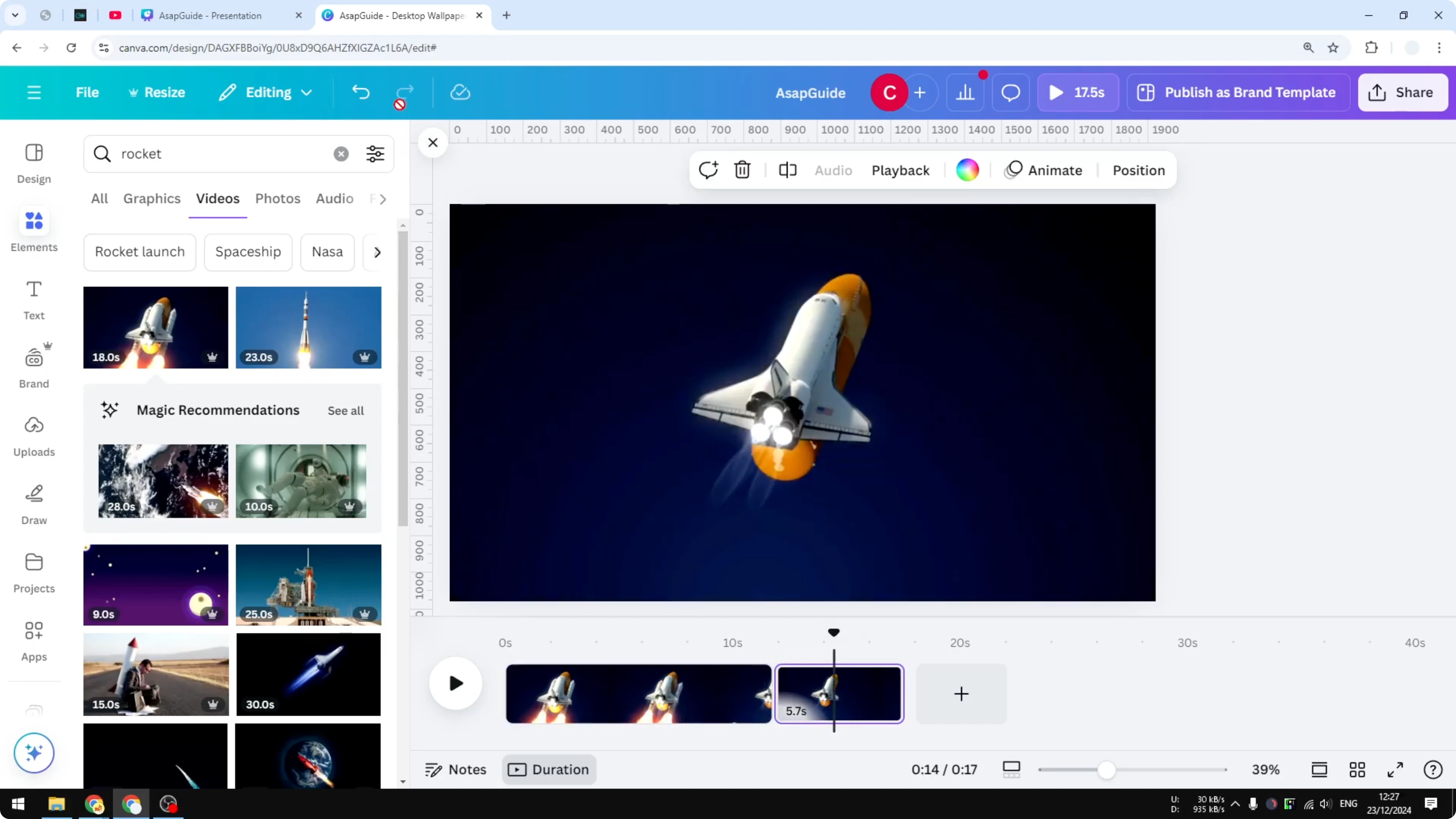 Screenshot from How to Unsplit a Video in Canva at 87s