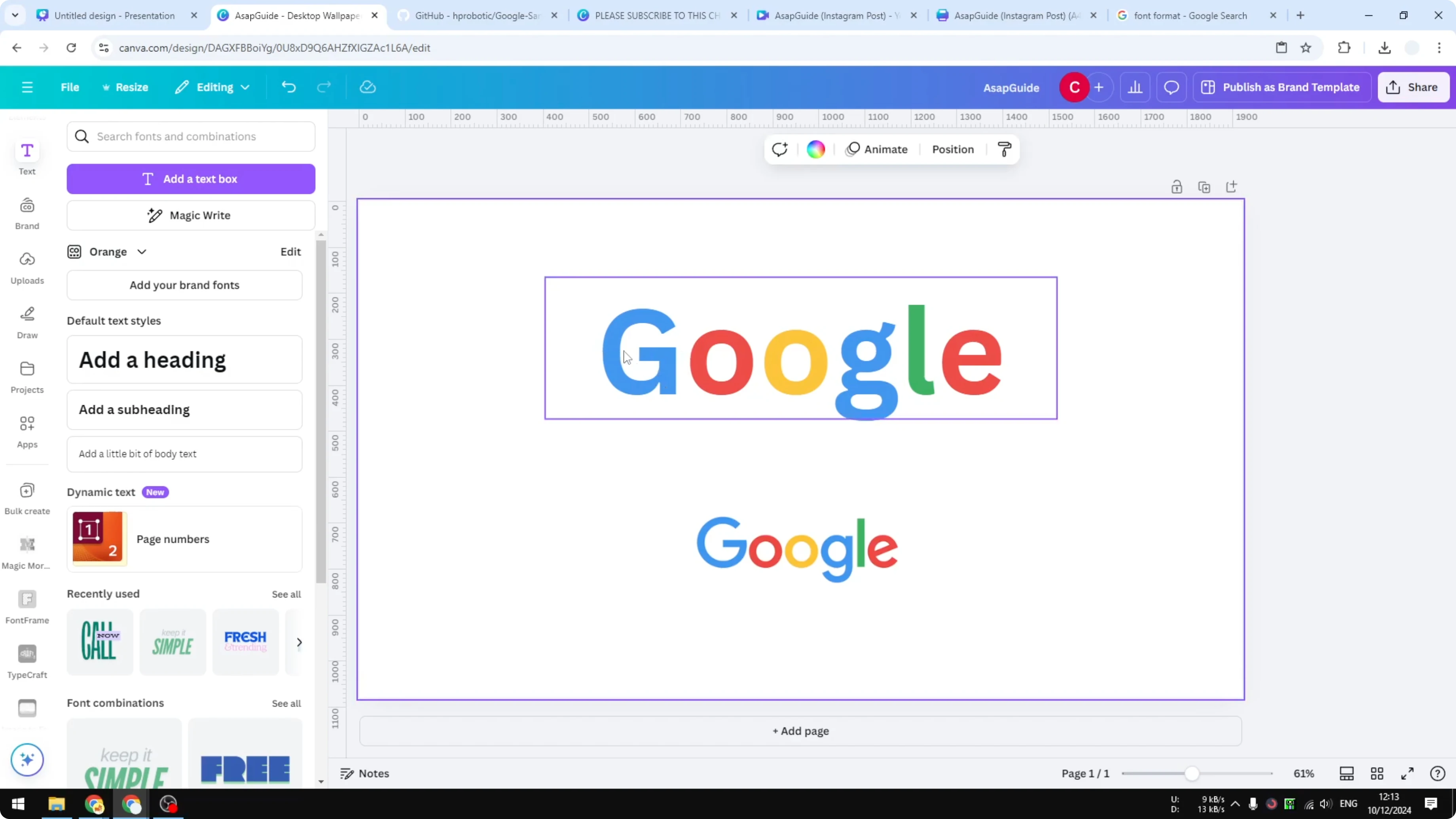Screenshot from How to Upload Your Own Font to Canva at 60s