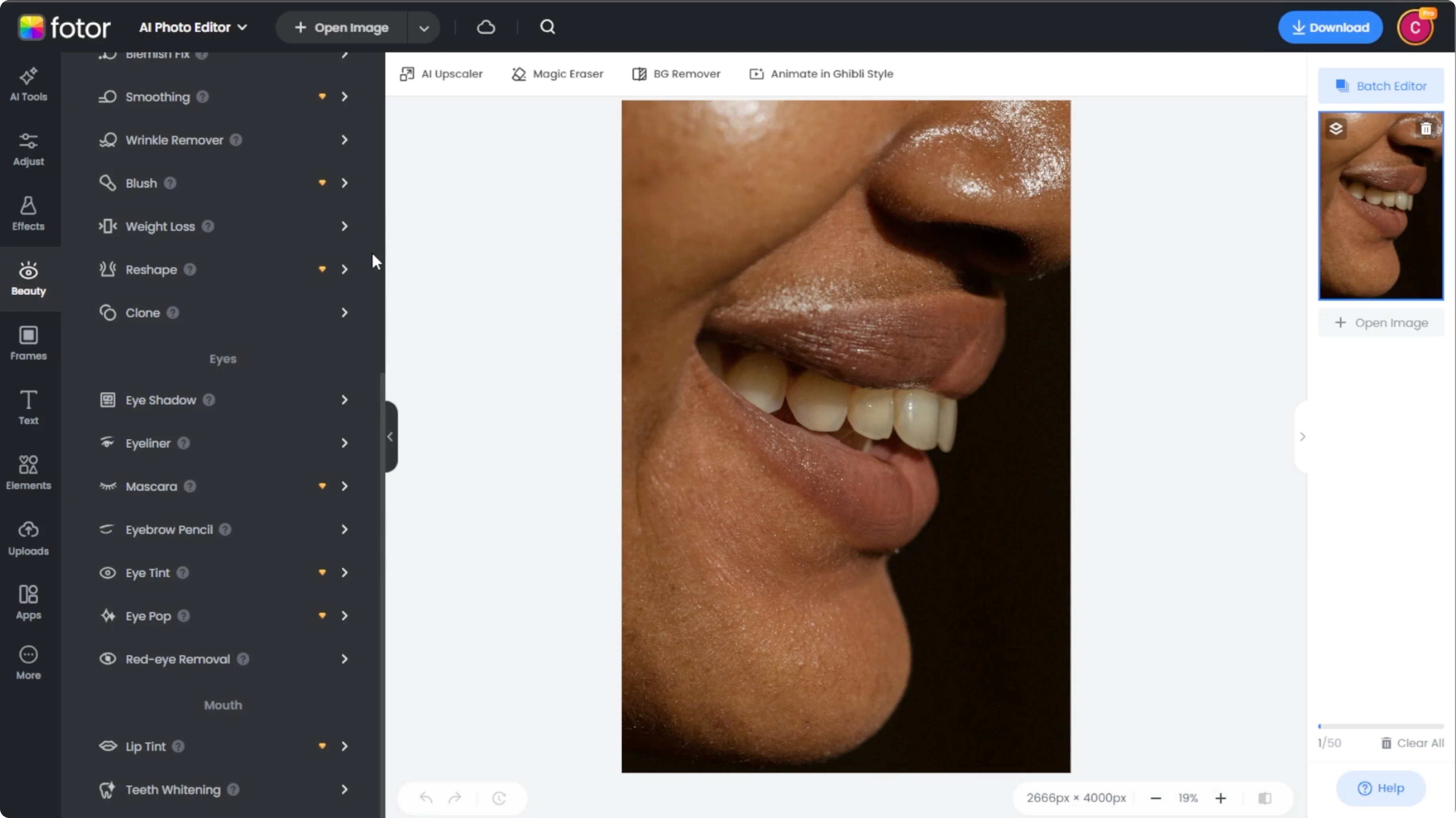Screenshot from How to Whiten Teeth and Brighten Your Smile Naturally with AI? at 35s